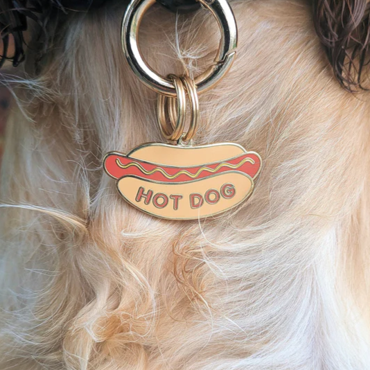 Hot Dog Custom Engraved Dog Tag