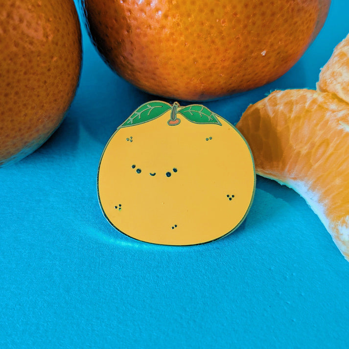 Orange Fruit Kawaii Enamel Pin