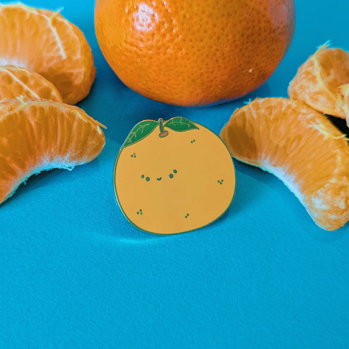 Orange Fruit Kawaii Enamel Pin