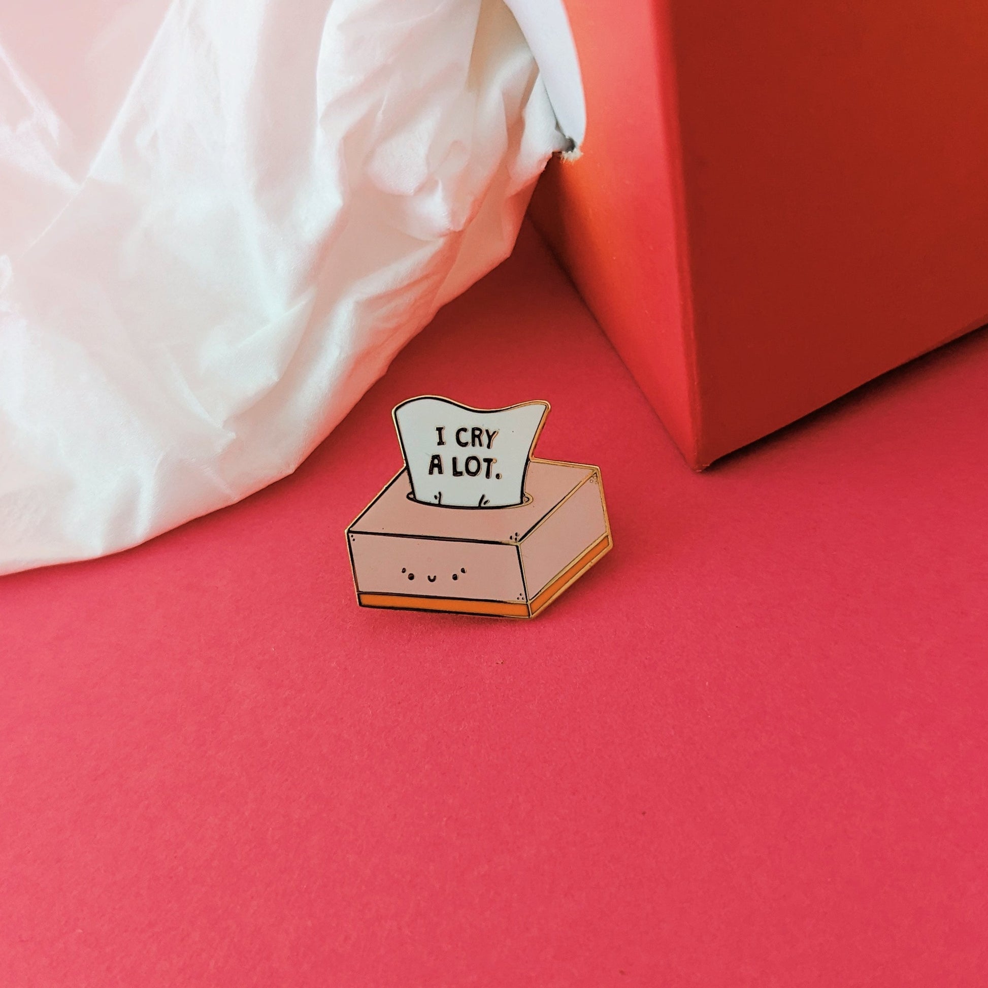 I cry a lot enamel pin badge