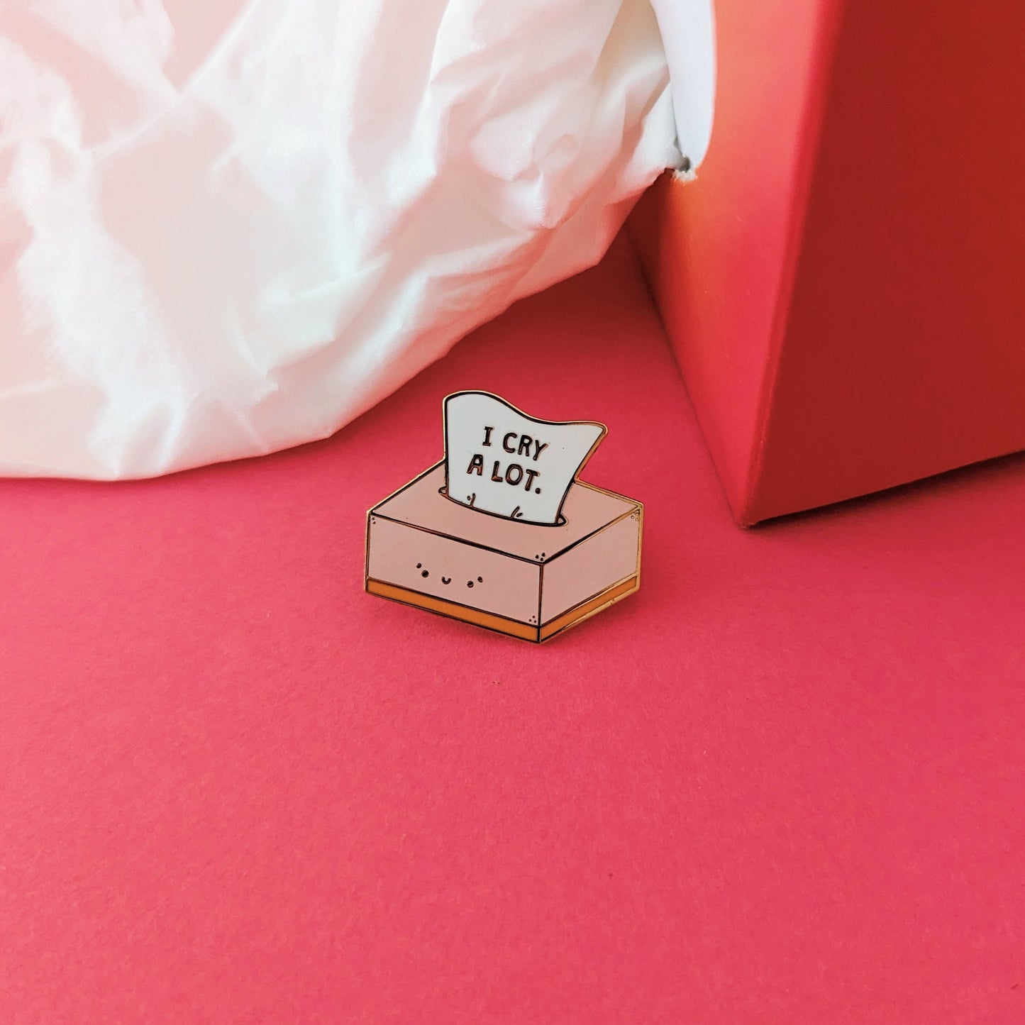 I cry a lot enamel pin badge