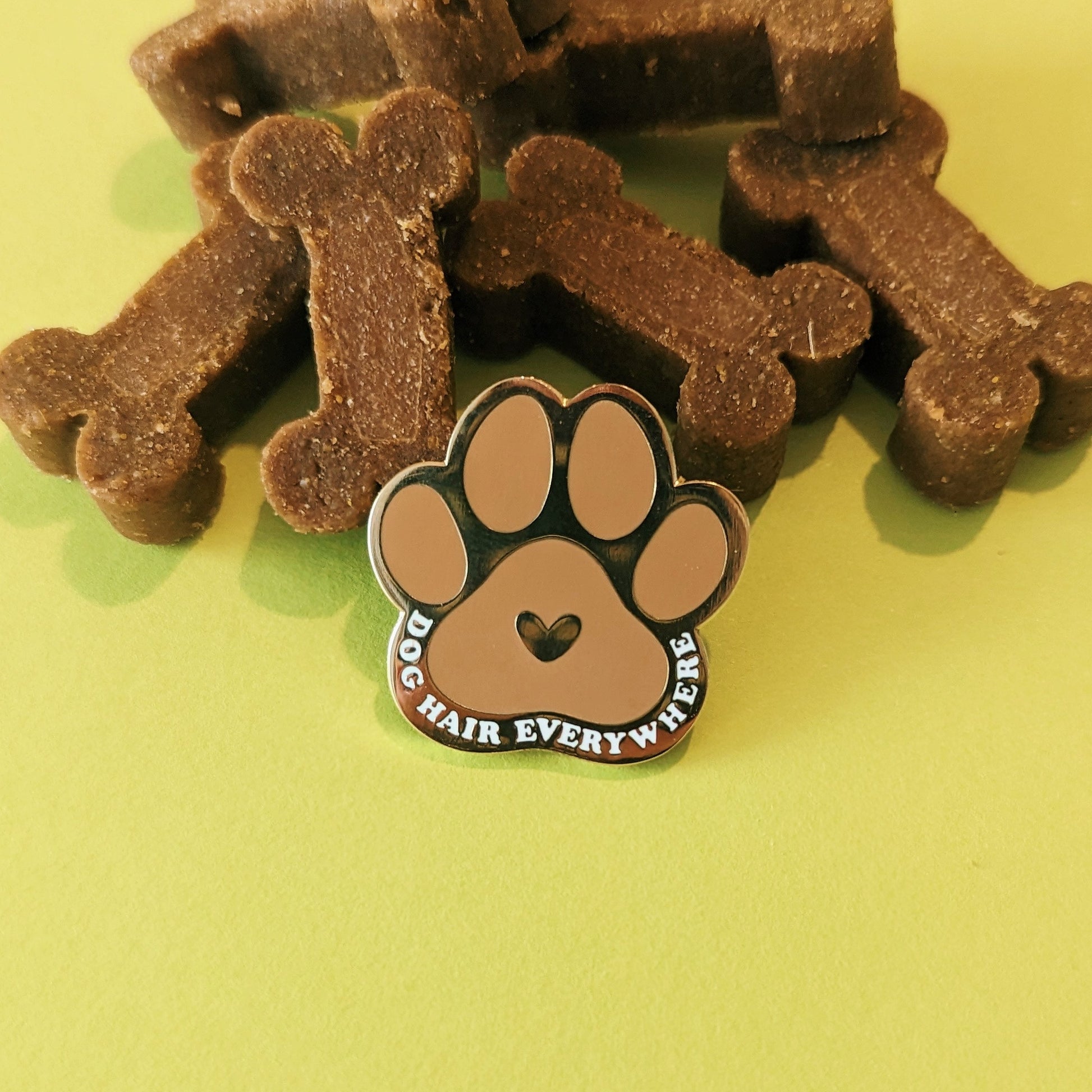 dog hair everywhere enamel pin badge