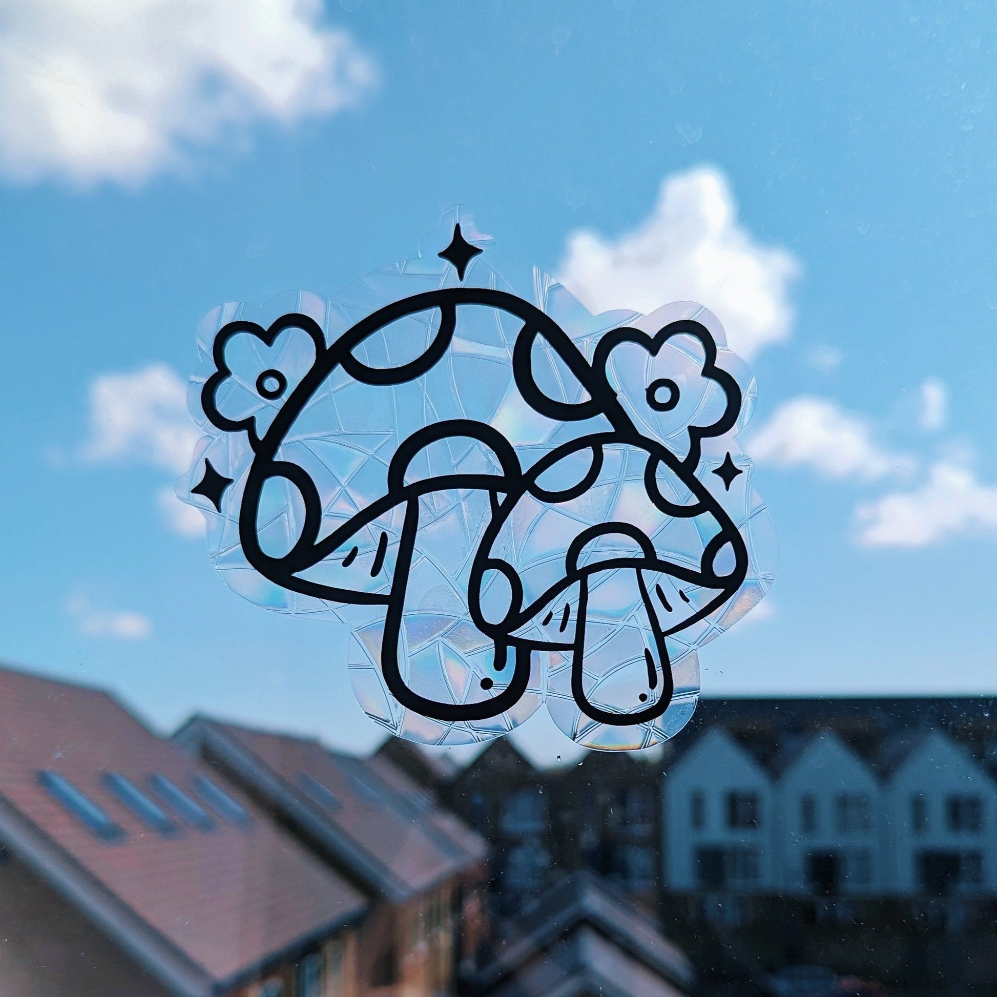 mushroom suncatcher sticker
