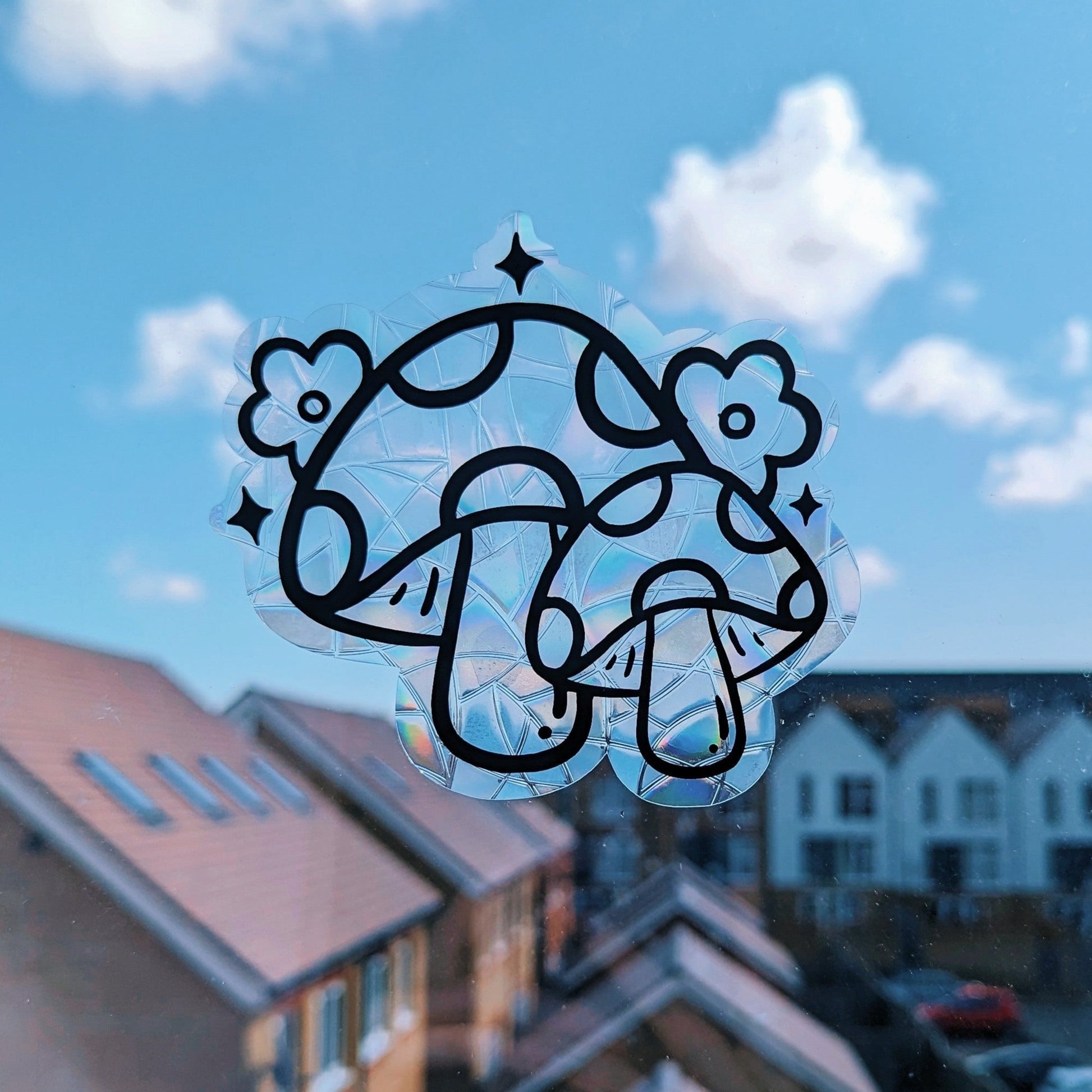 mushroom suncatcher sticker