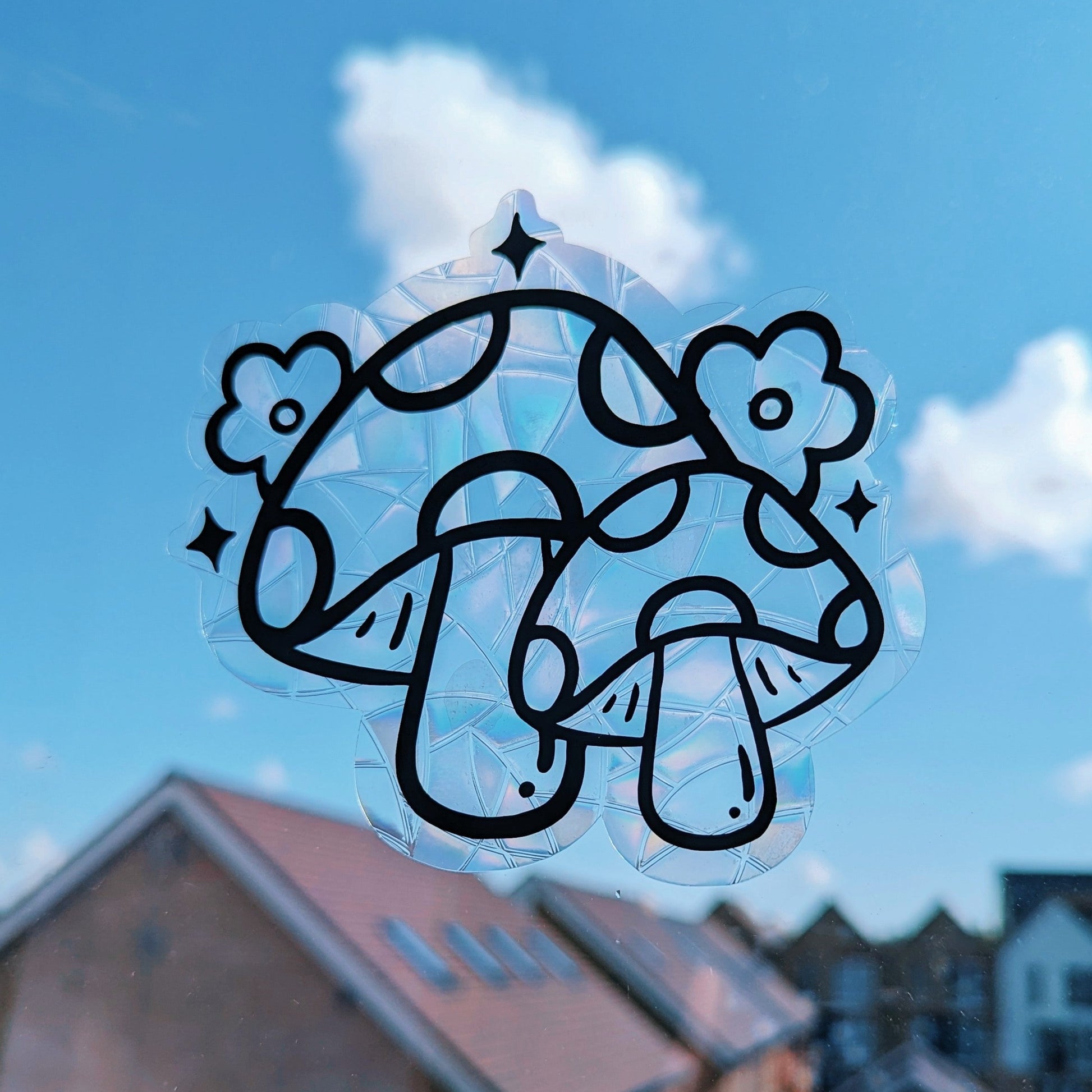 mushroom suncatcher sticker