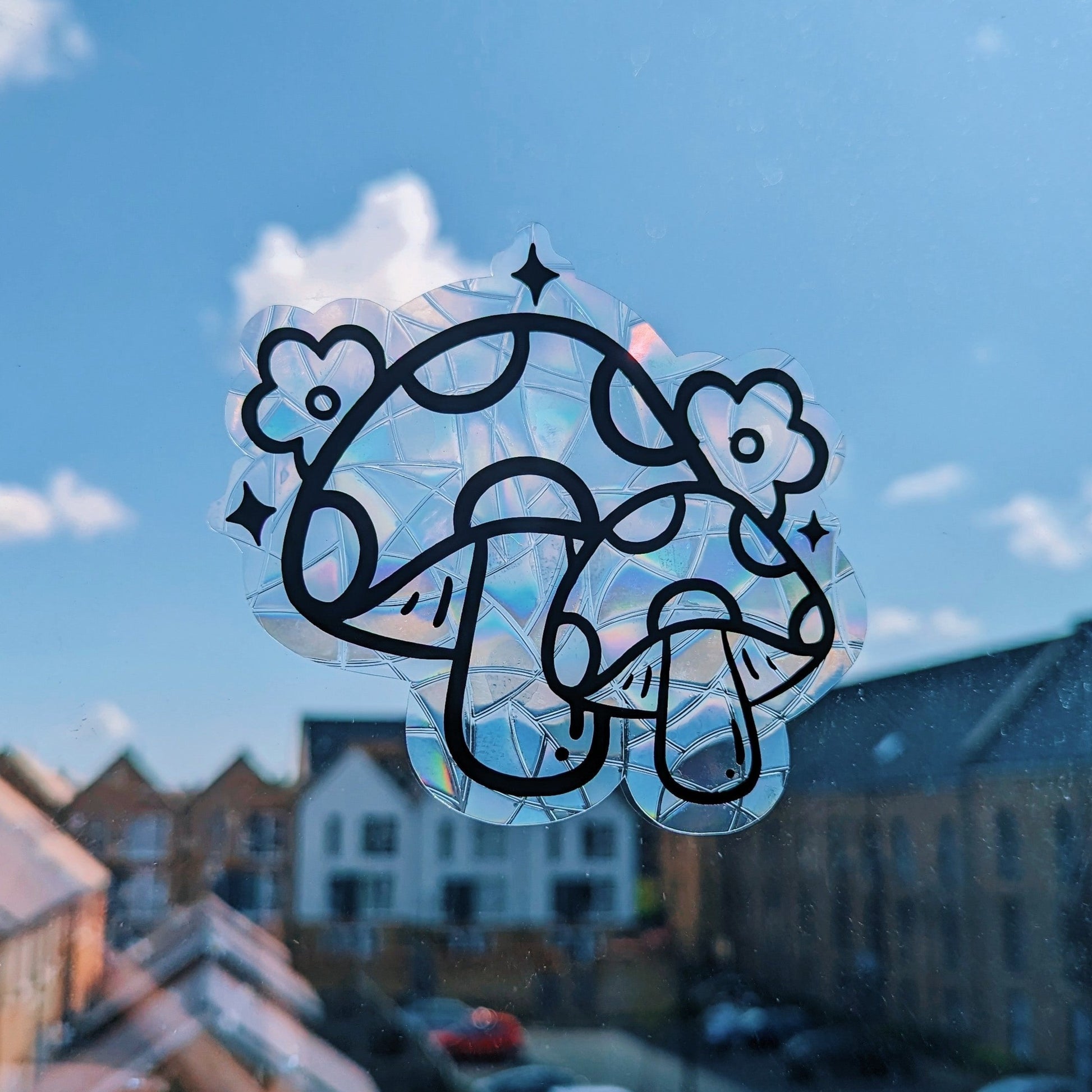 mushroom suncatcher sticker