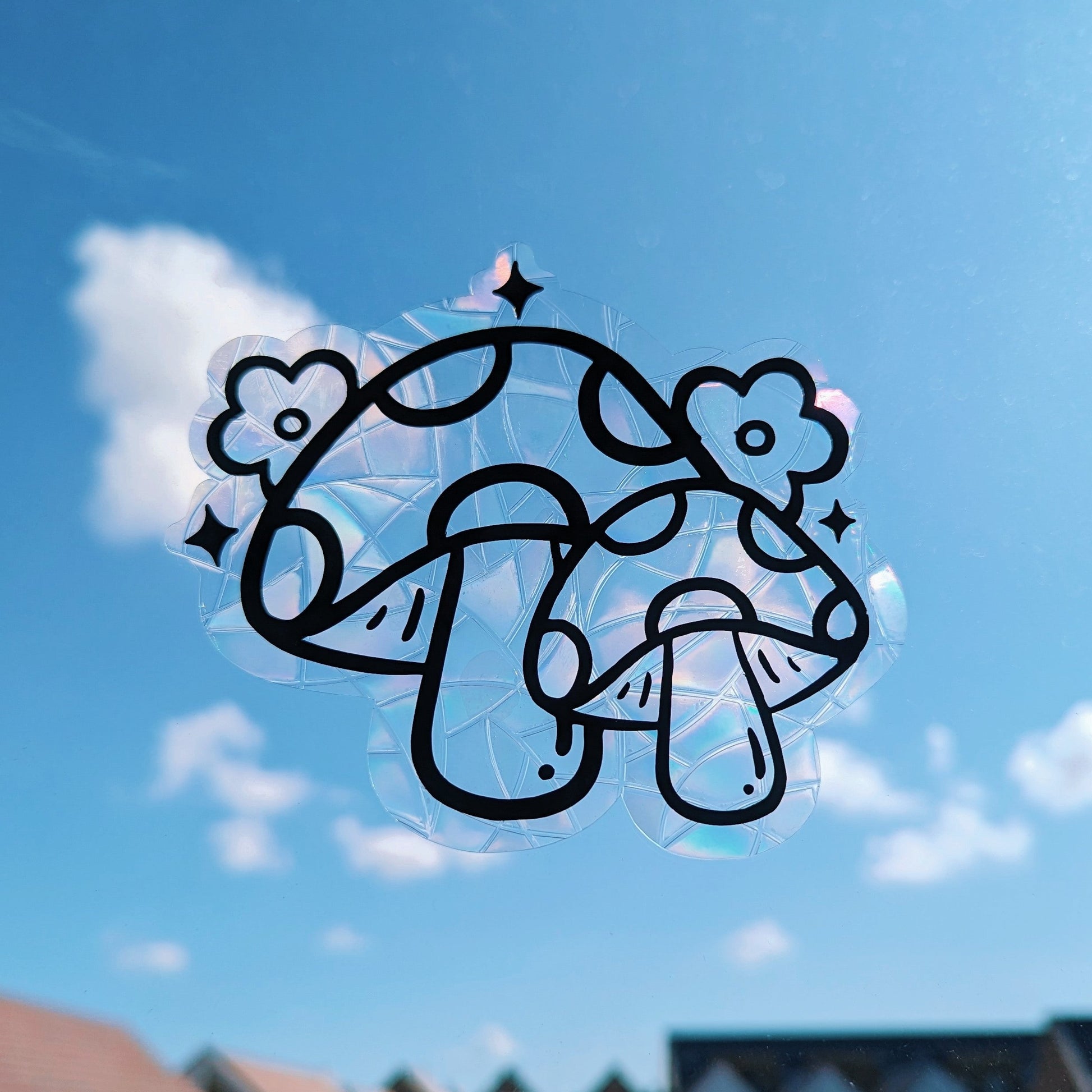 mushroom suncatcher sticker