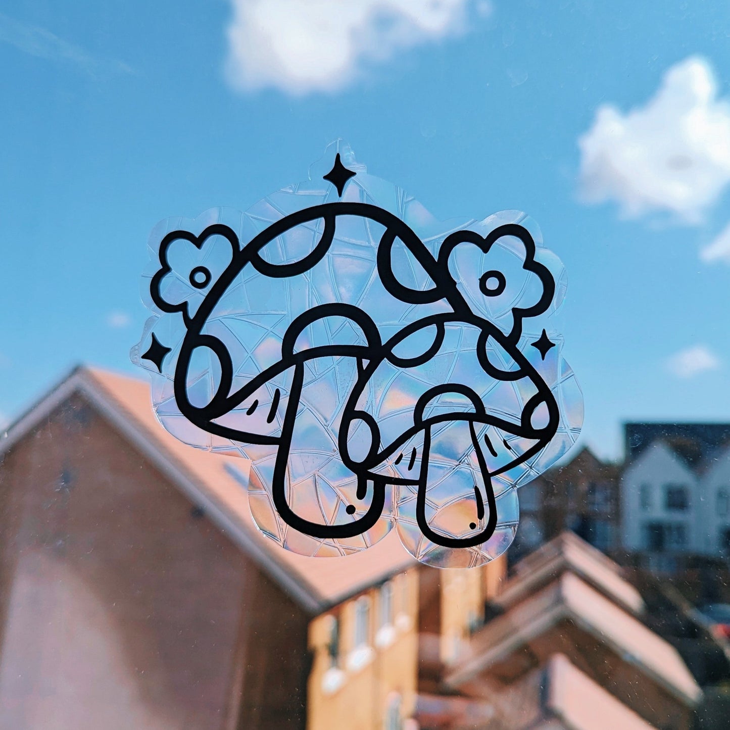 mushroom suncatcher sticker