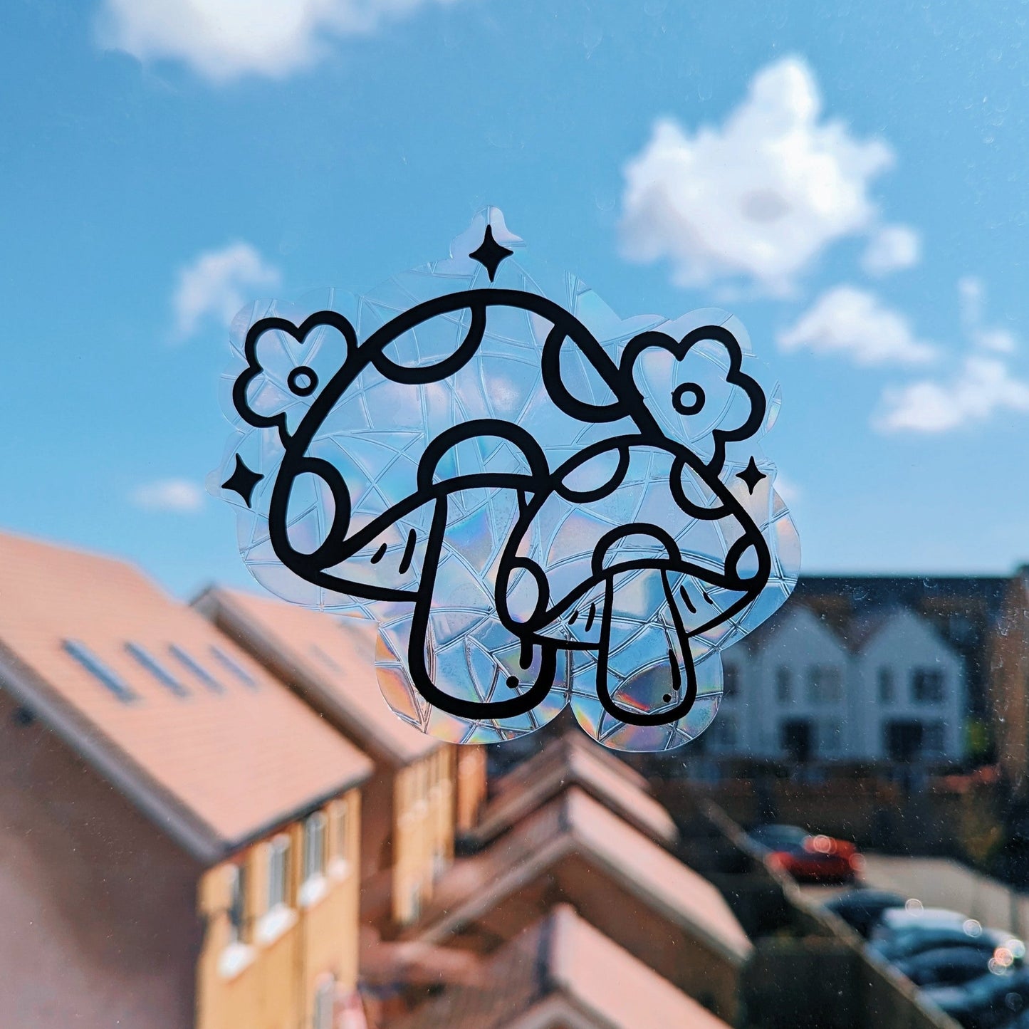 mushroom suncatcher sticker