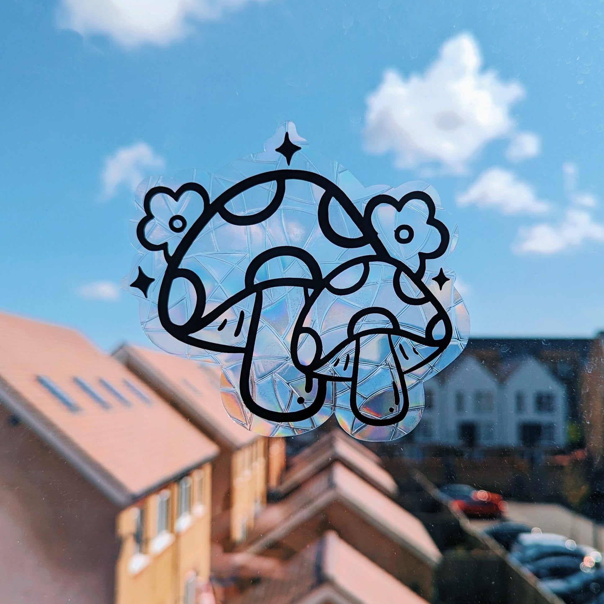 mushroom suncatcher sticker