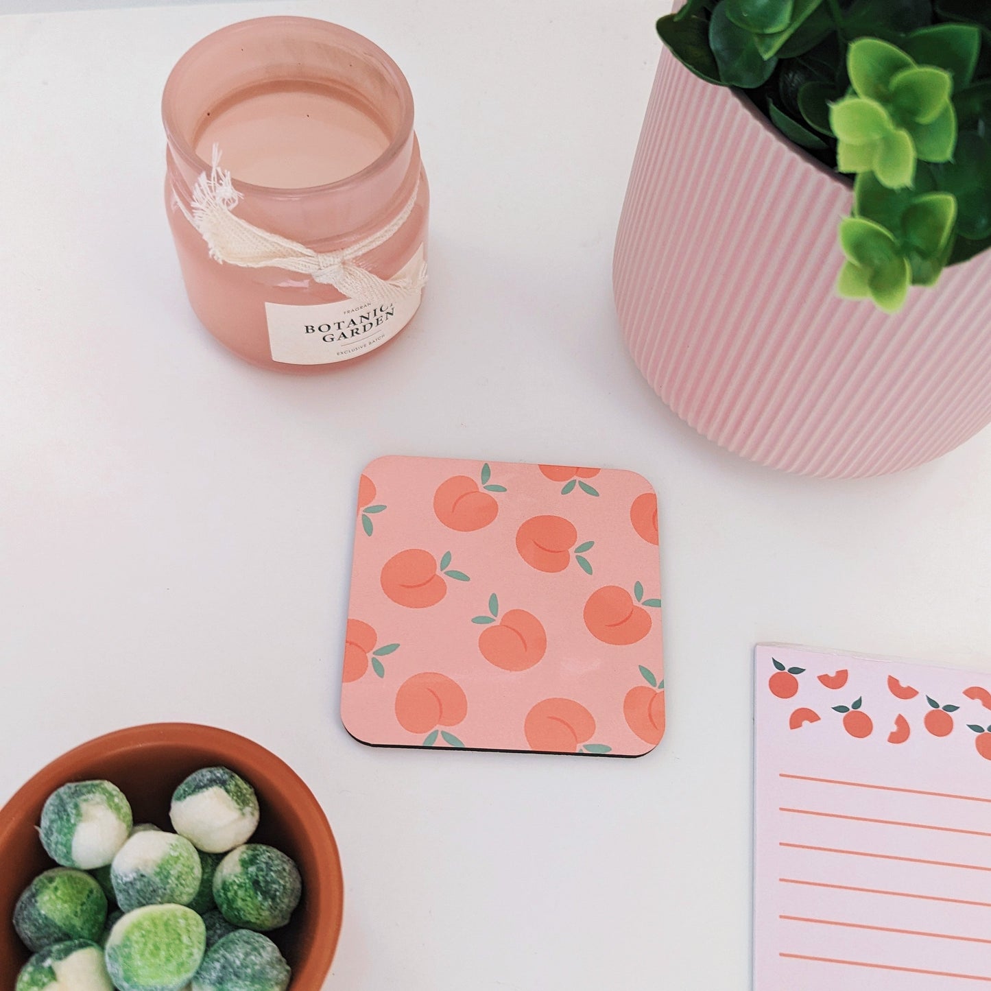 peach office decor