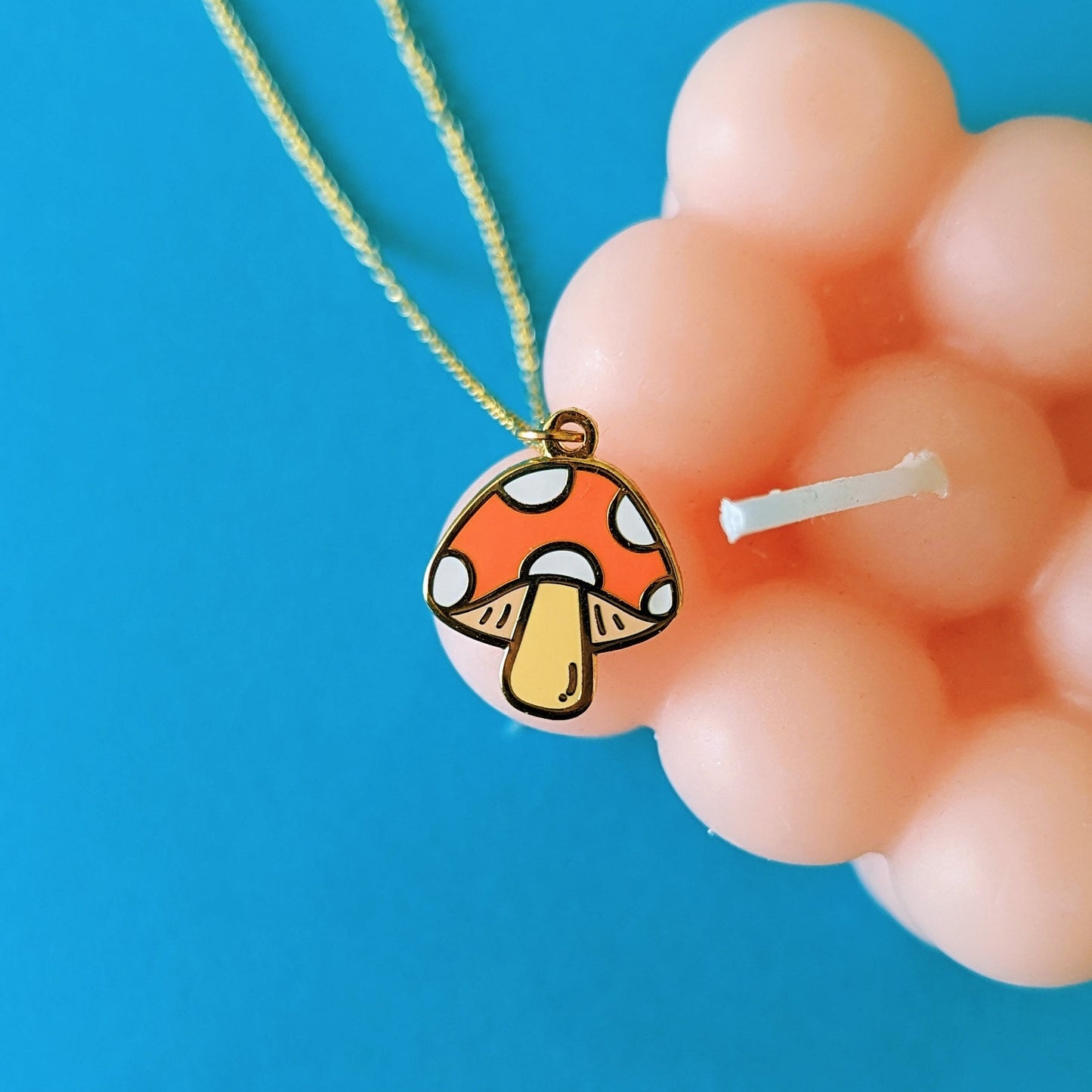 Gold Mushroom Necklace