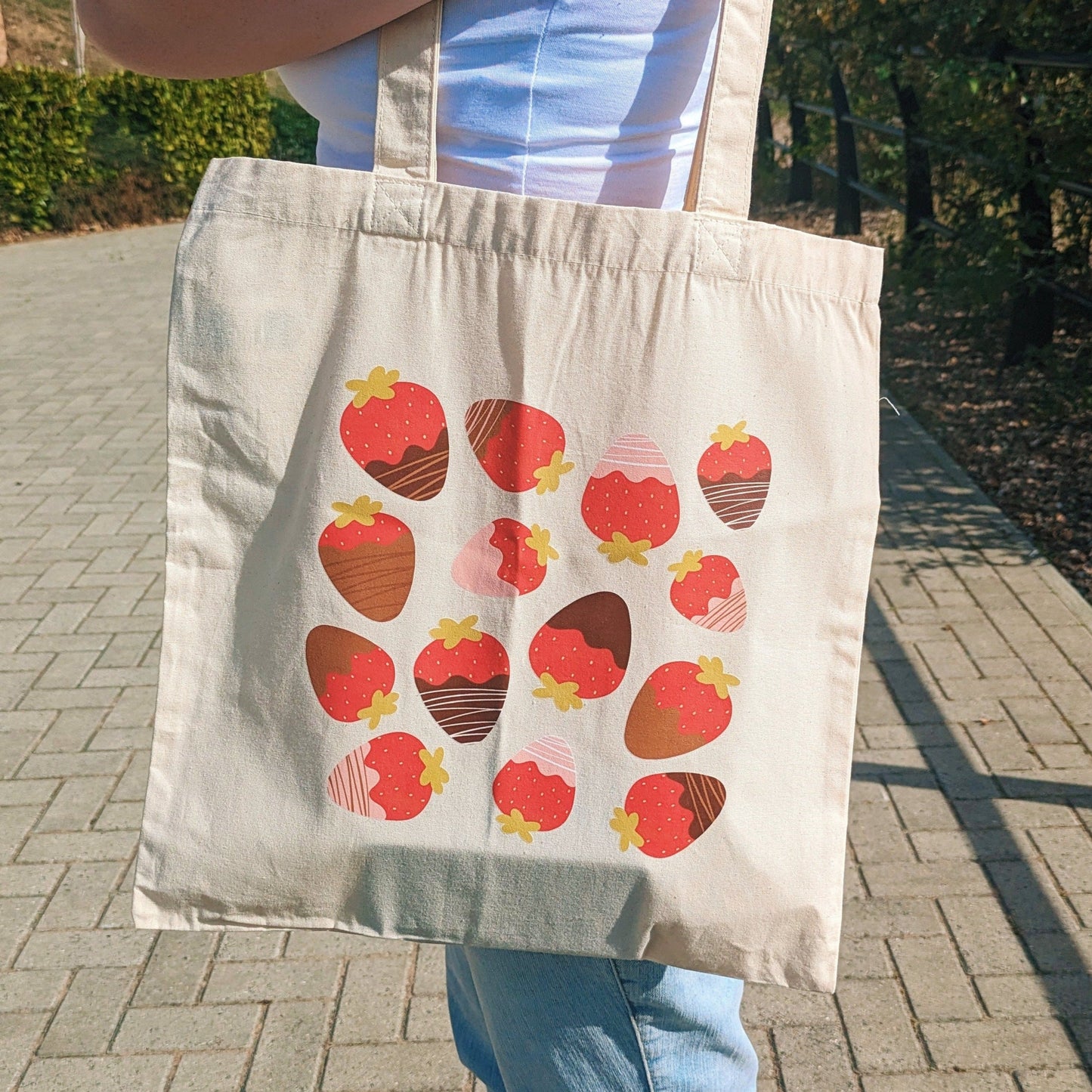 strawberry tote bag