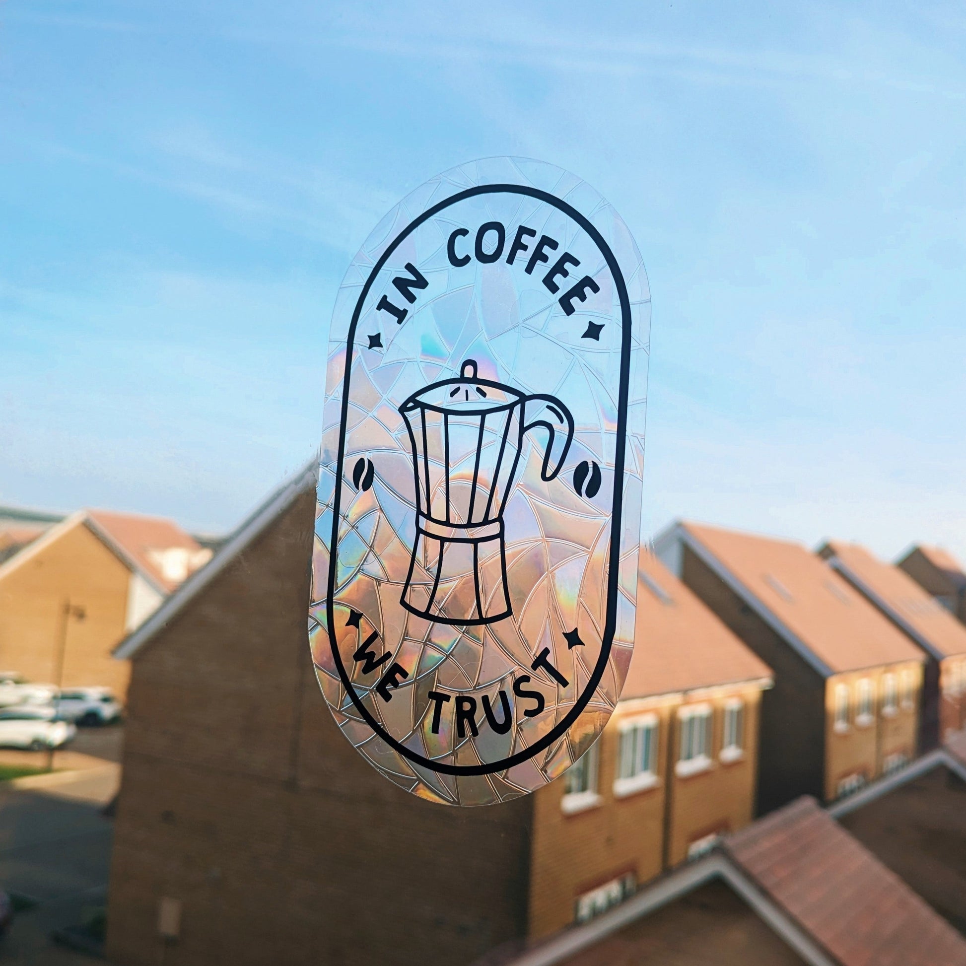 coffee gifts - suncatcher sticker