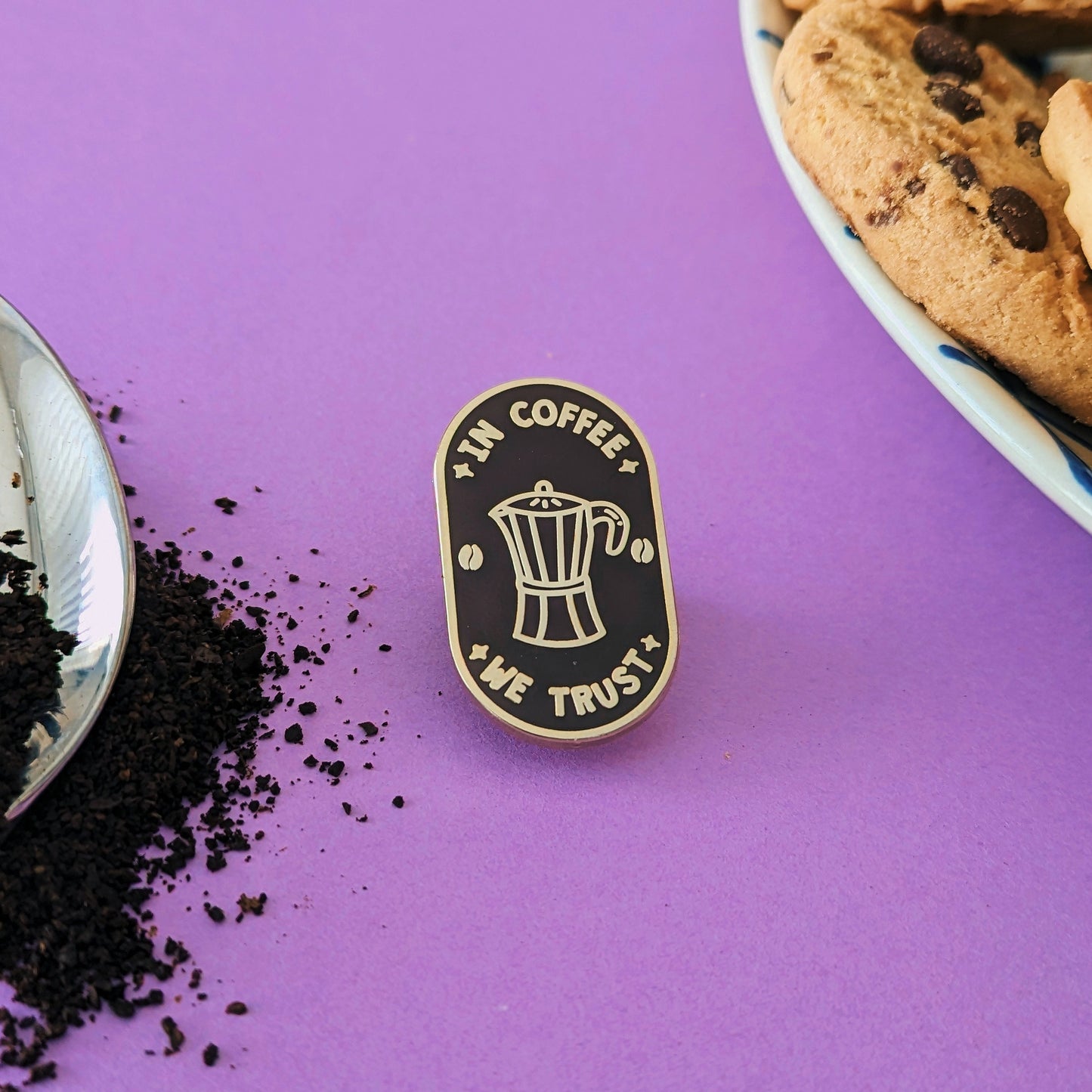 coffee enamel pin