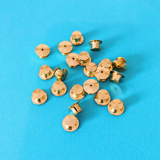 Gold Locking Pin Backs