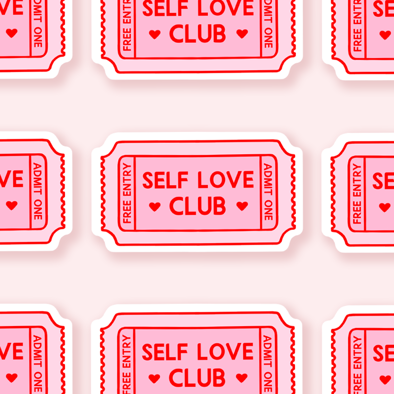 Self Love Club Die Cut Vinyl Sticker - QuinnsPins