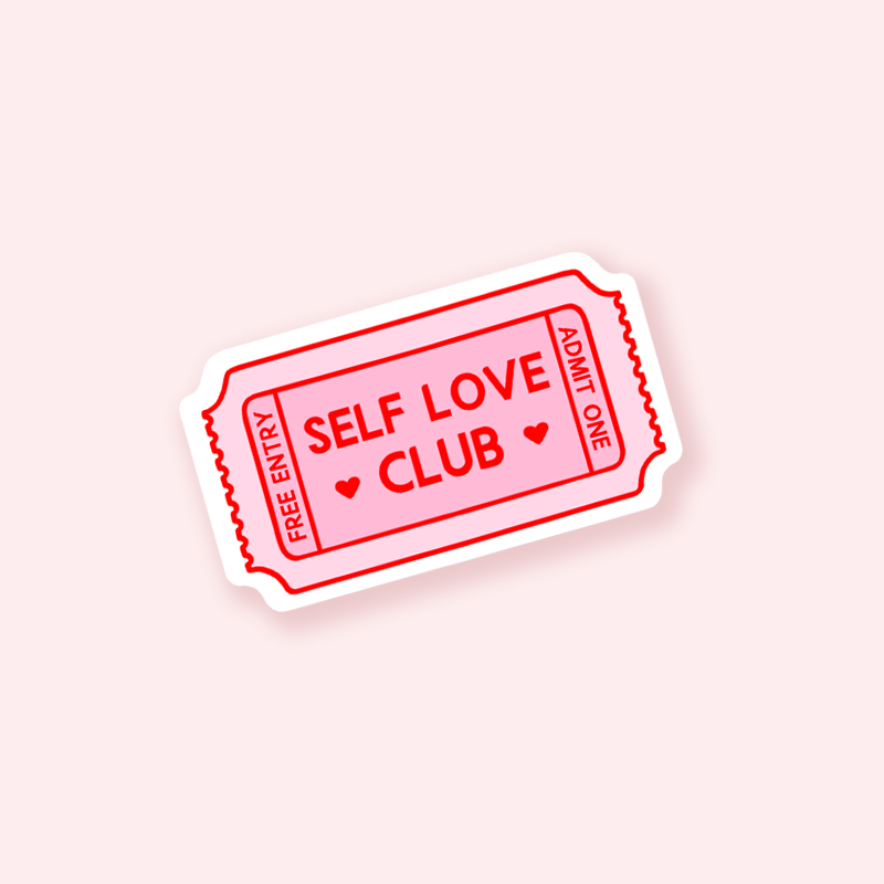 Self Love Club Die Cut Vinyl Sticker - QuinnsPins