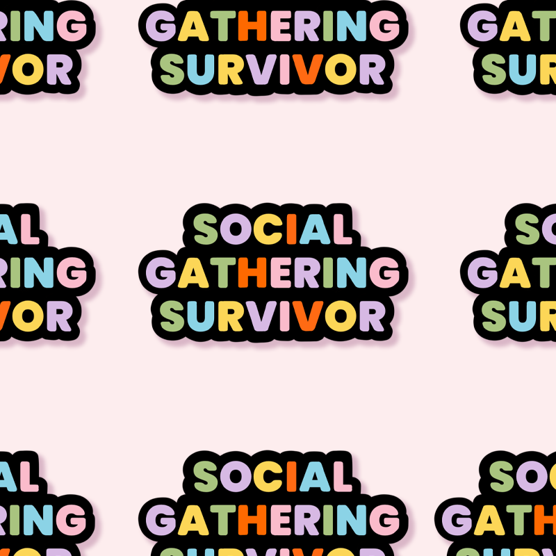 Social Gathering Survivor Sticker