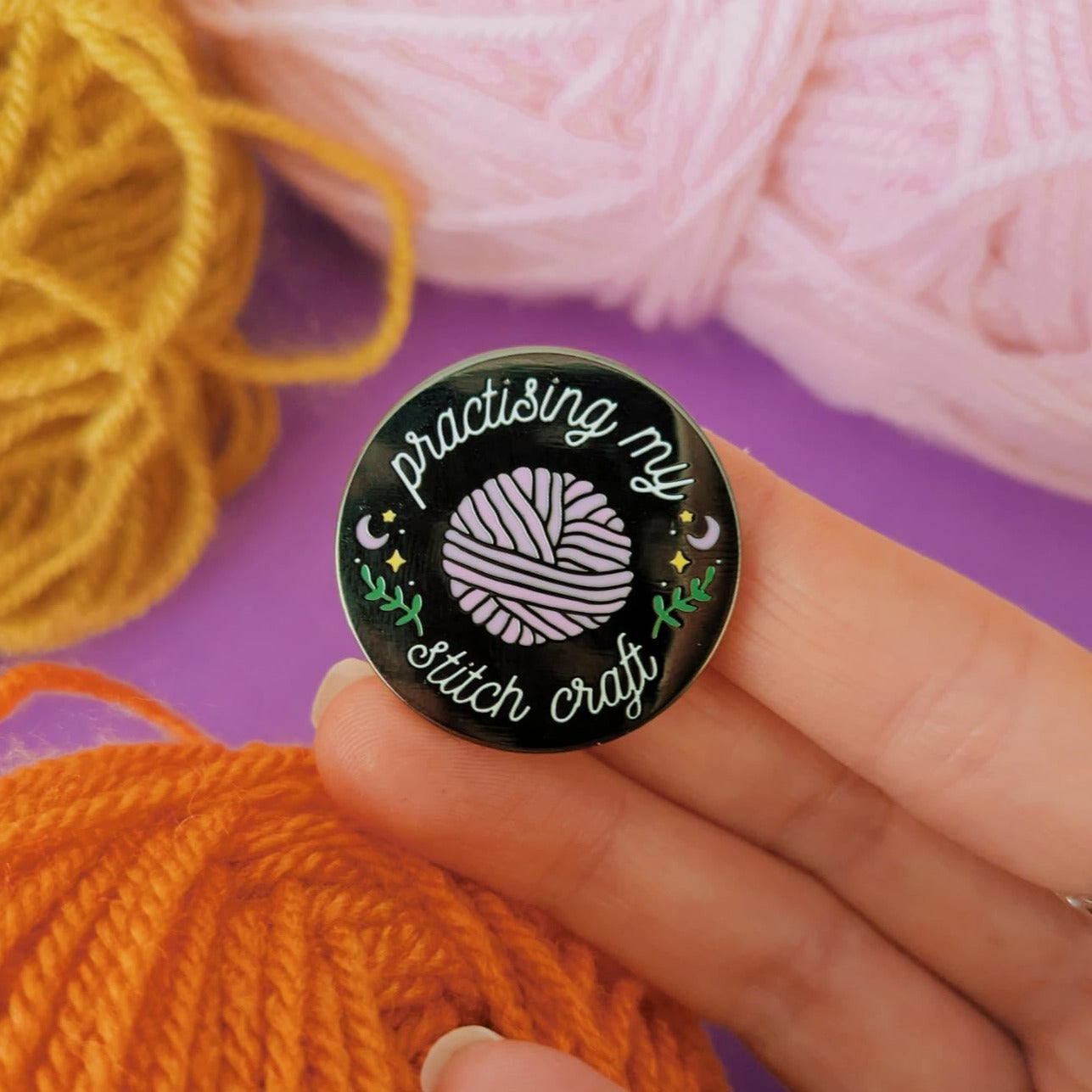 Practising My Stitch Craft Enamel Pin
