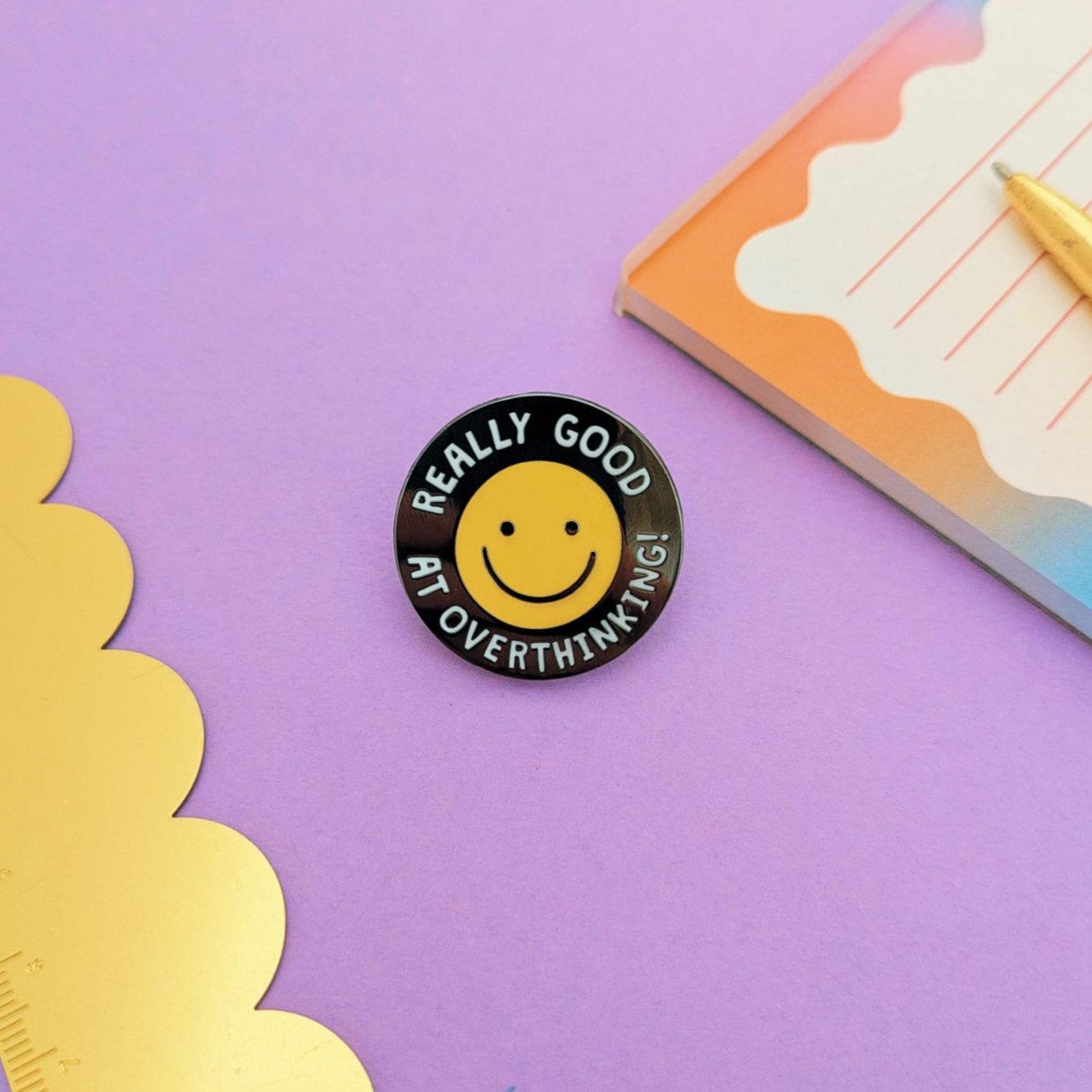 Really Good At Overthinking Enamel Pin Badge
