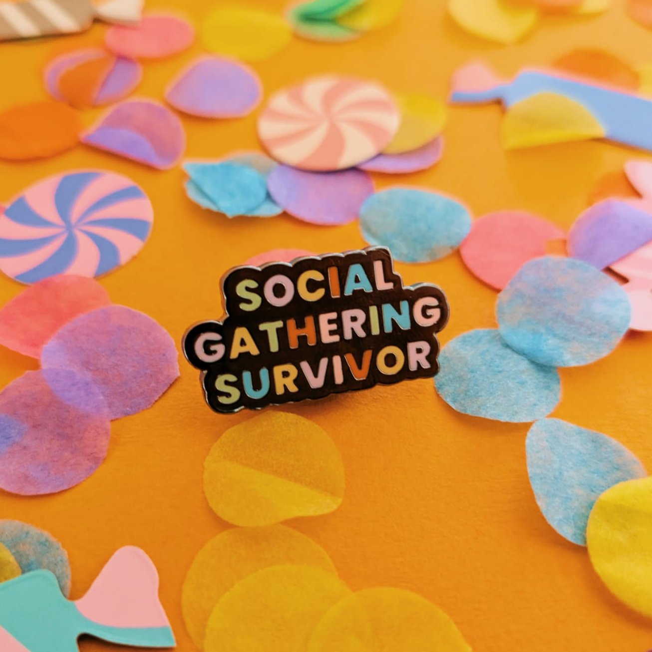 Social Gathering Survivor Enamel Pin Badge