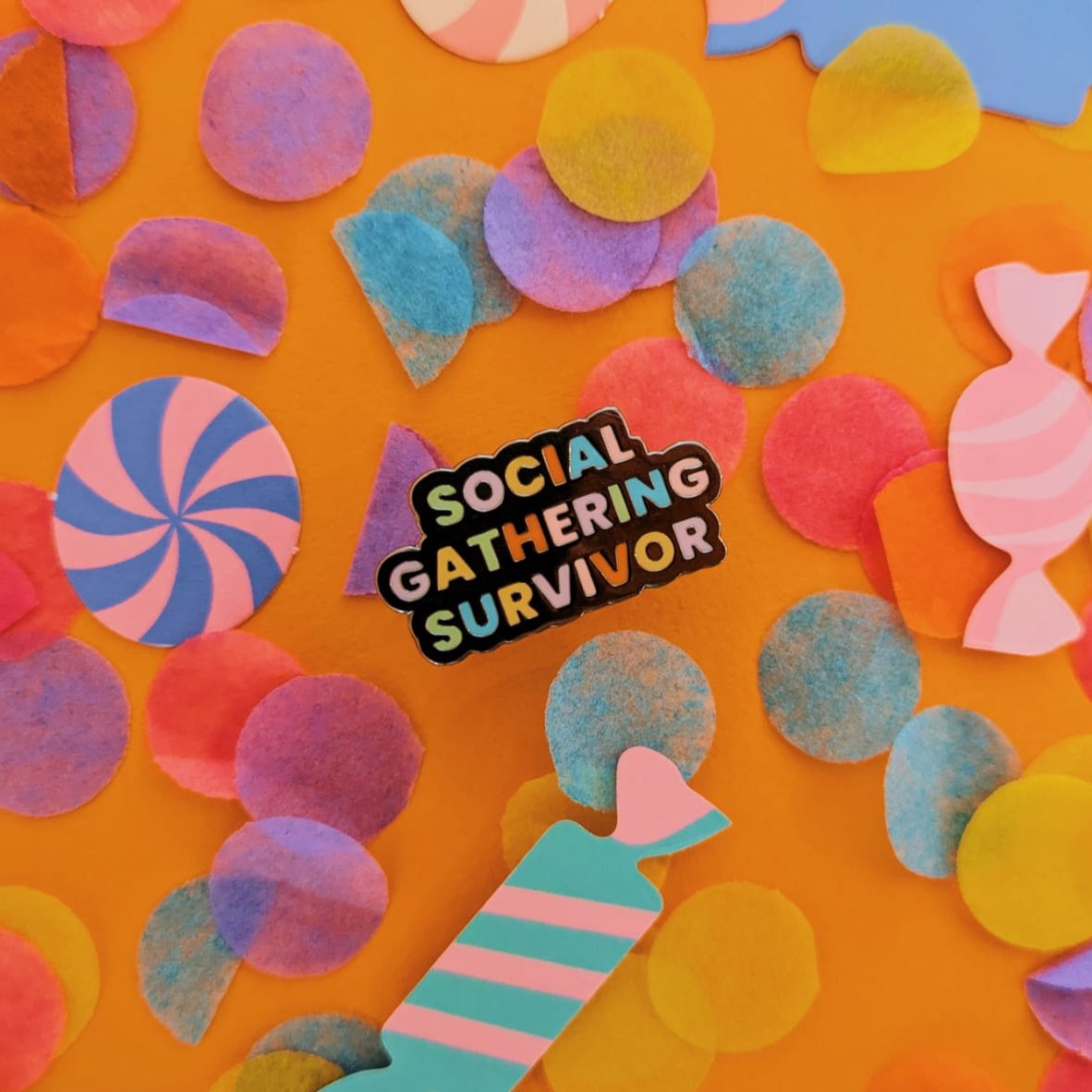 Social Gathering Survivor Enamel Pin Badge
