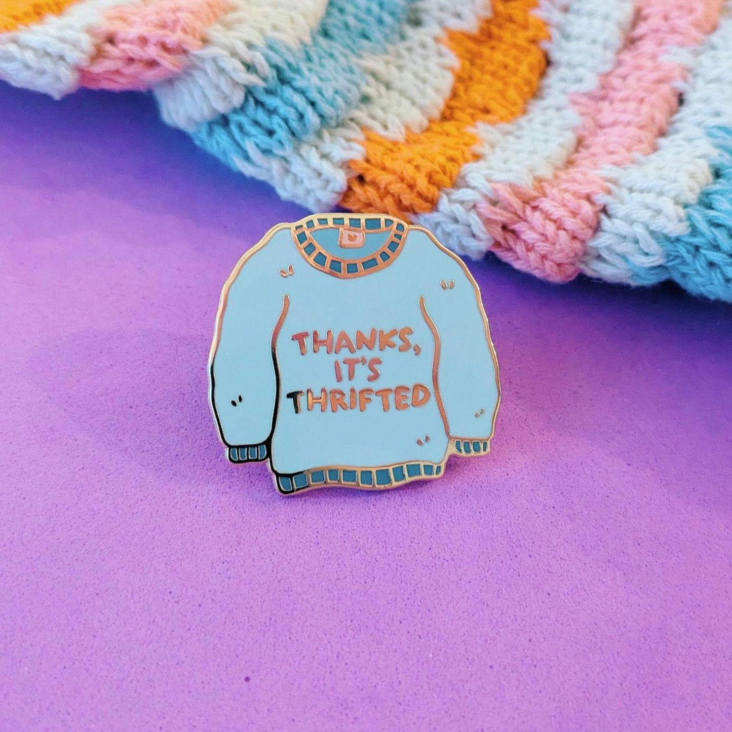 Thanks, It's Thrifted! Enamel Pin