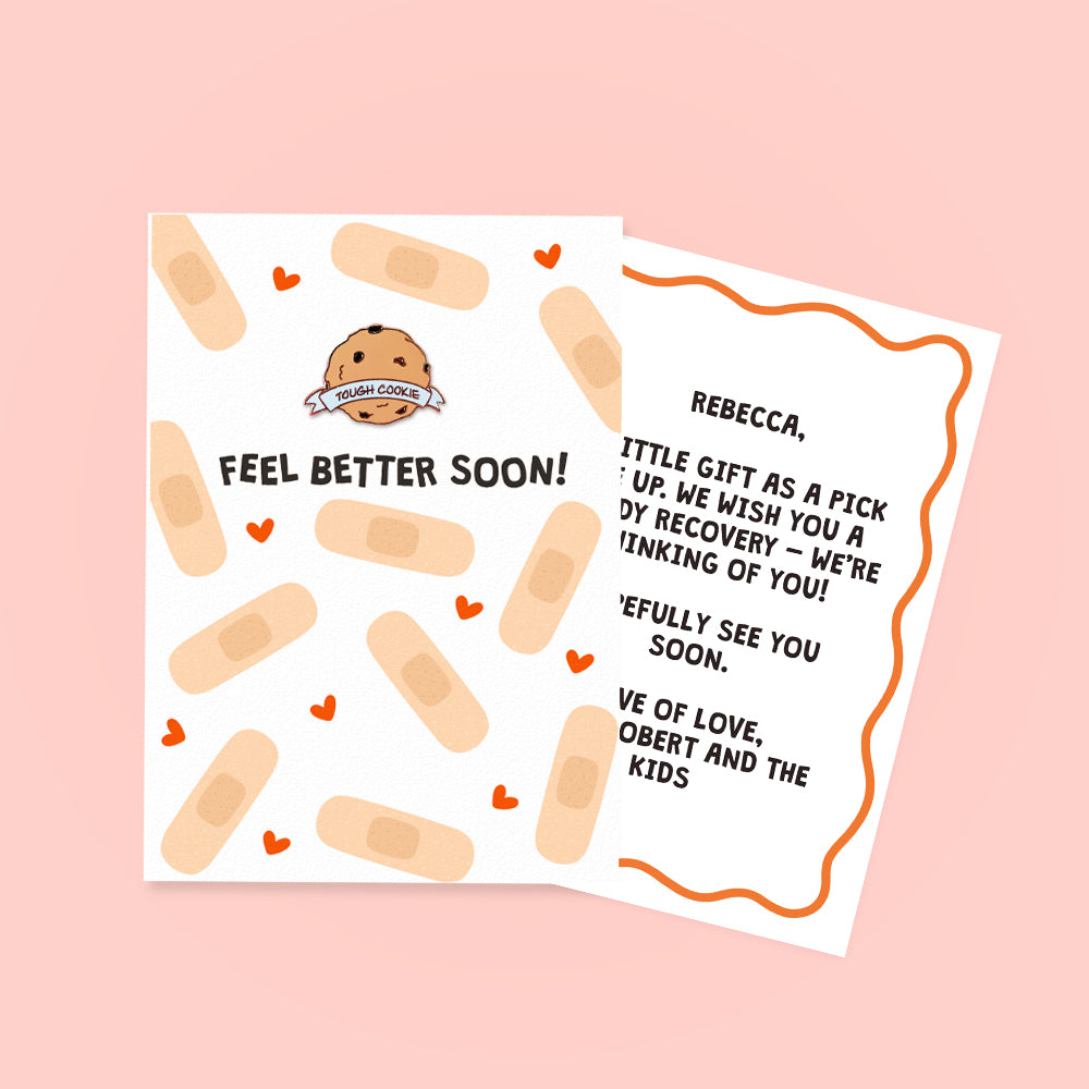 Feel Better Soon Enamel Pin Greetings Card