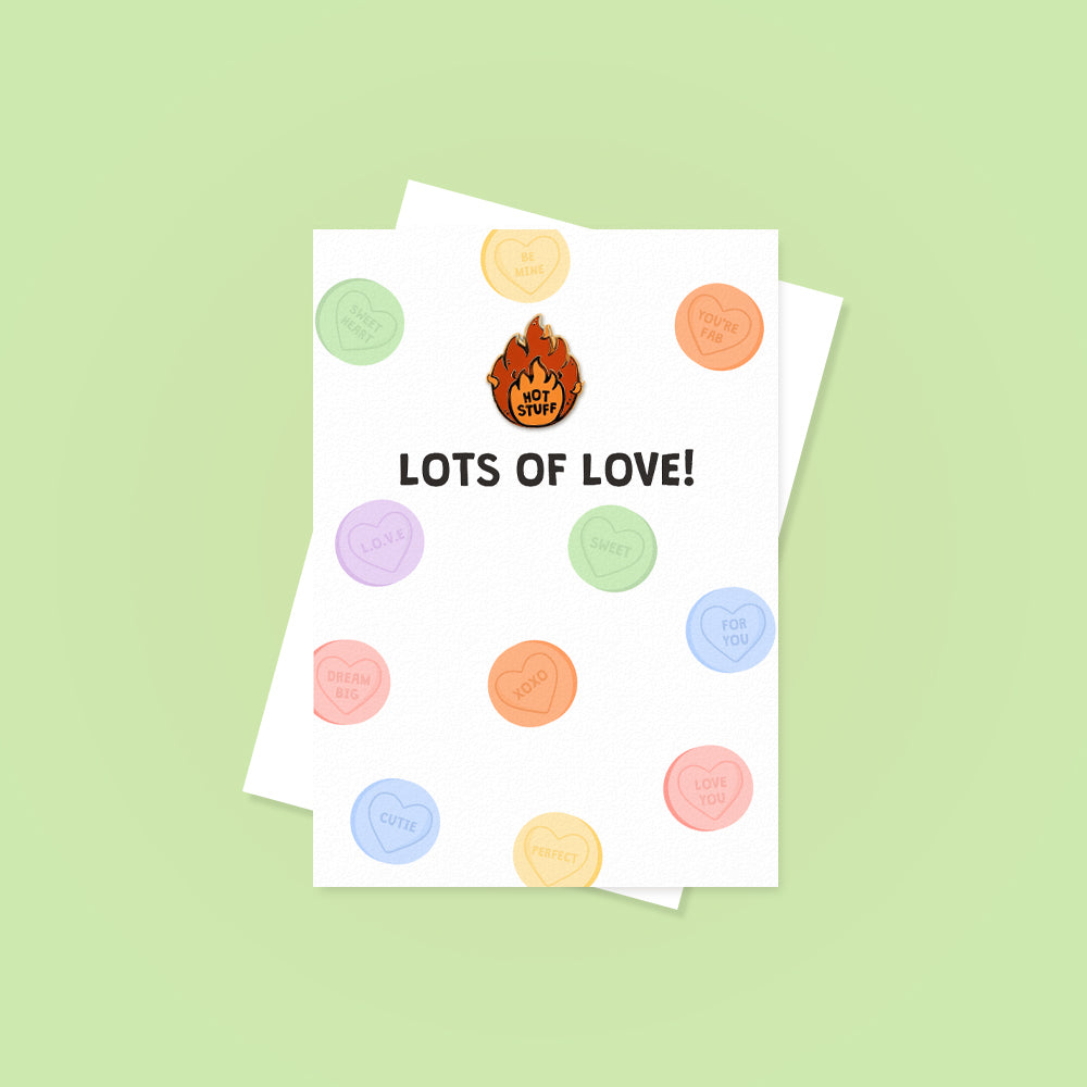 Lots of Love Enamel Pin Greetings Card
