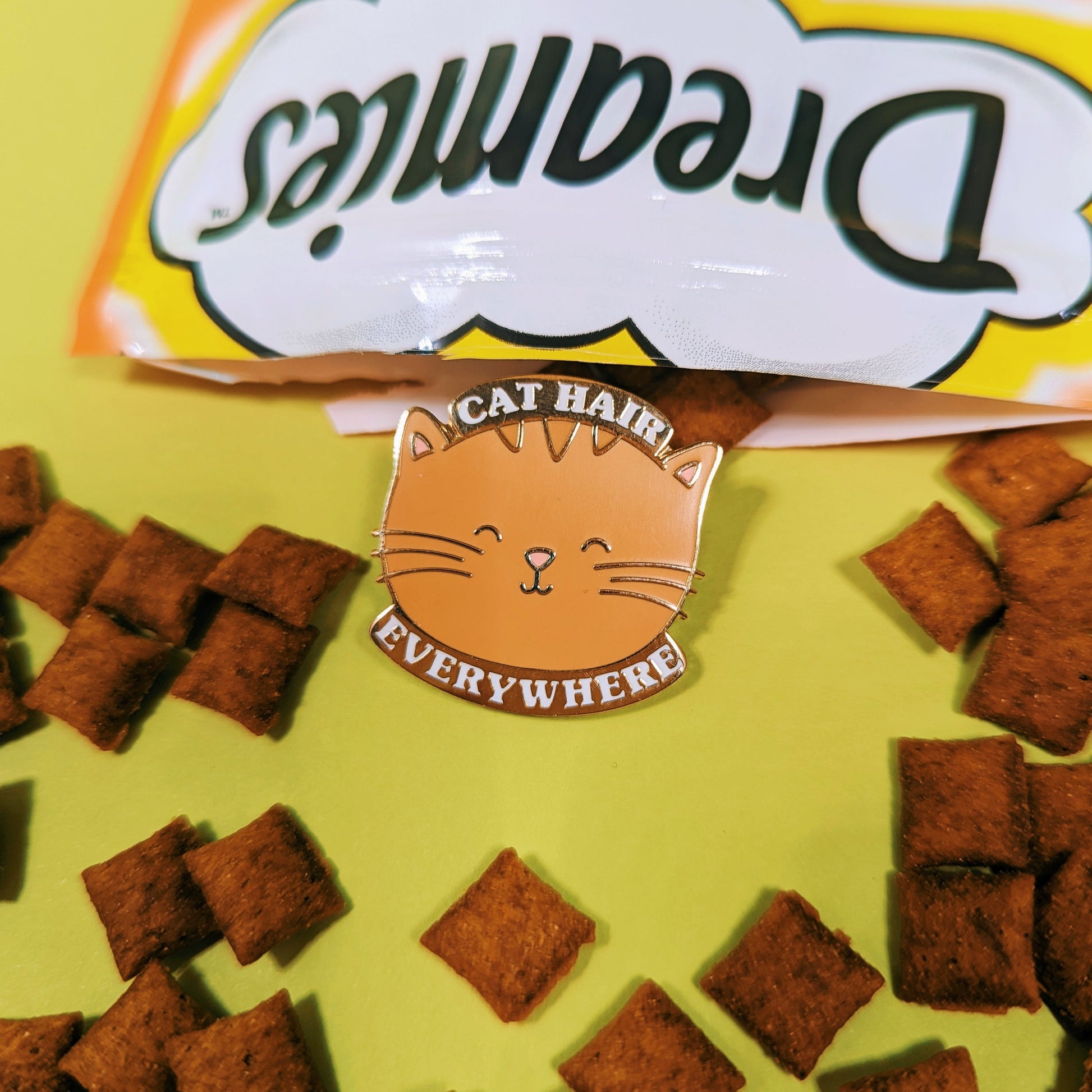 cat enamel badge