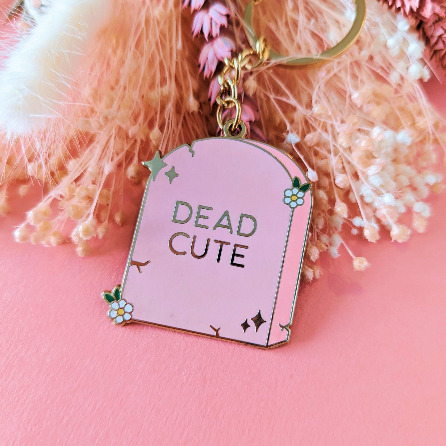 Dead Cute Tombstone Enamel Keyring