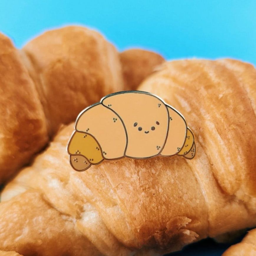 Croissant enamel pin badge