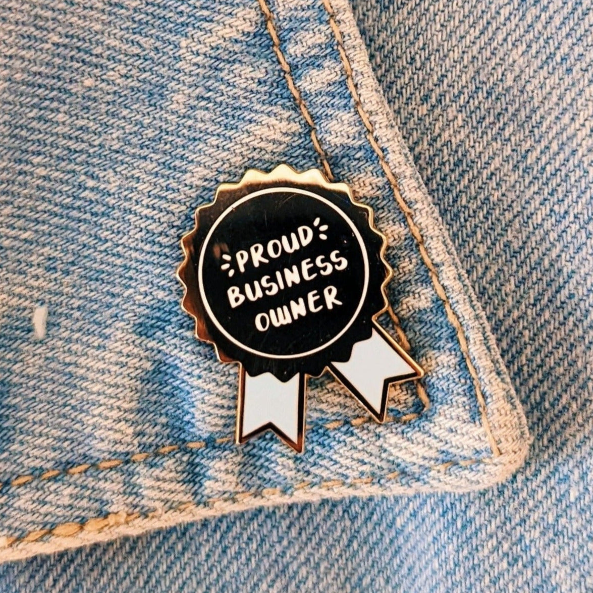 business owner enamel pin badge