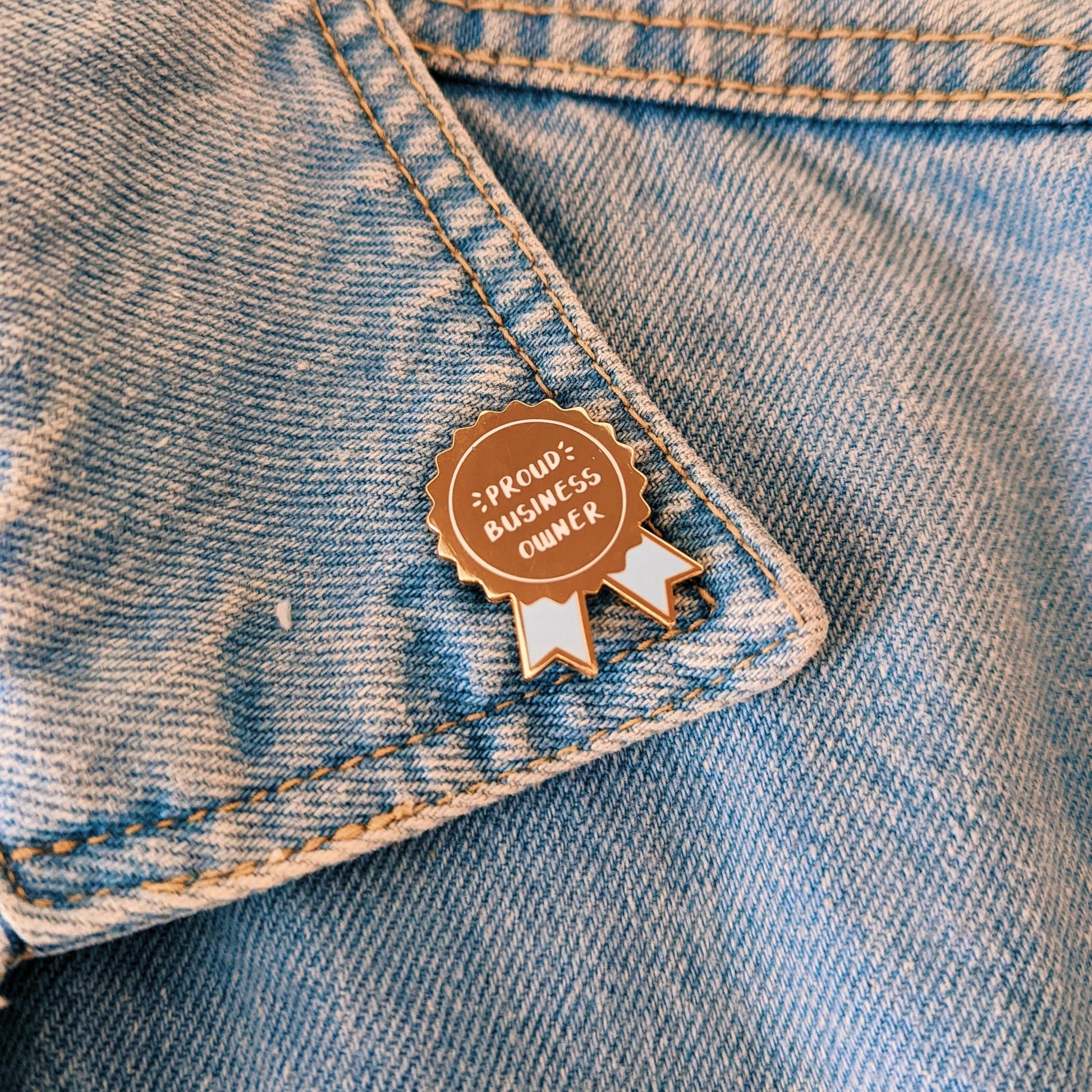 business owner enamel pin badge