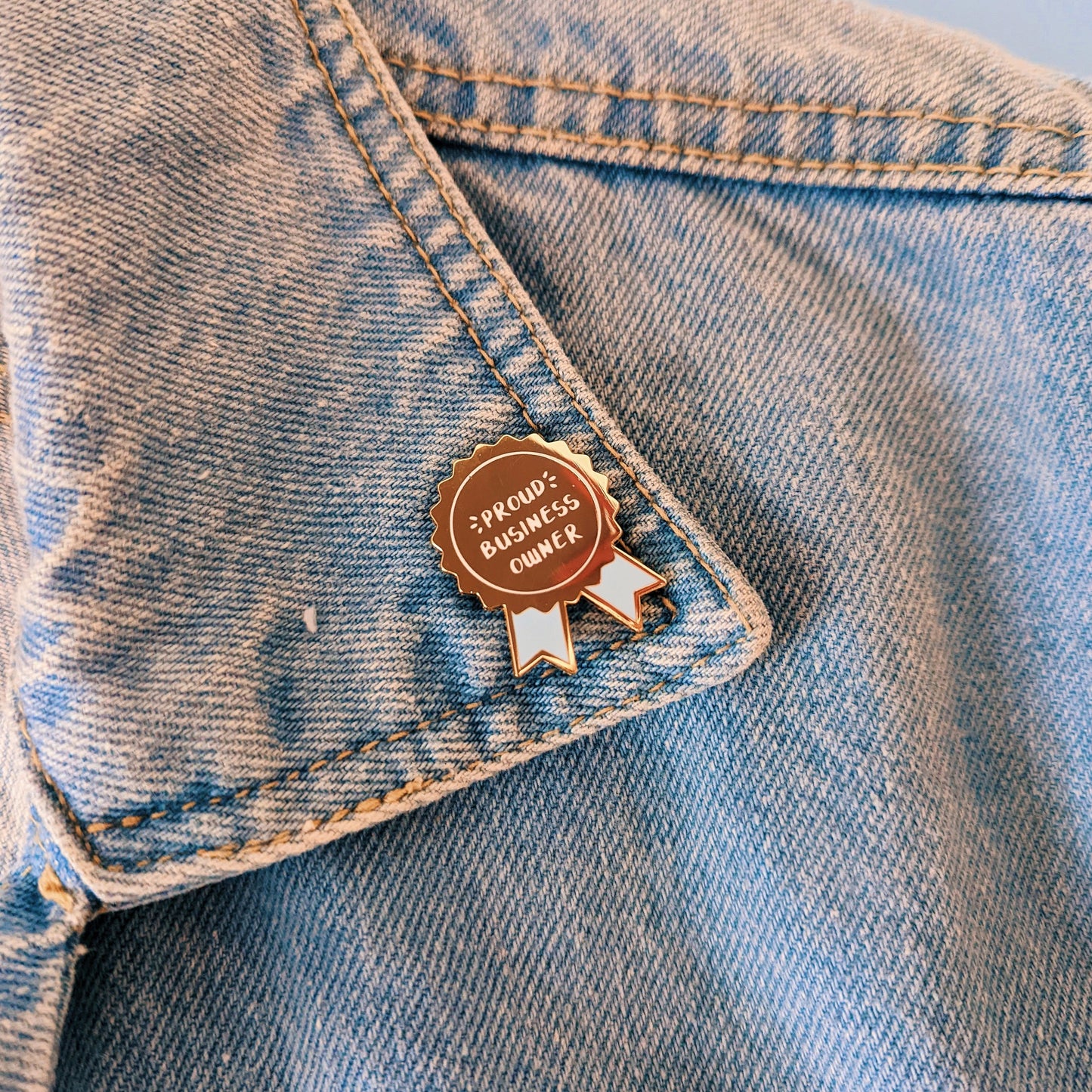 business owner enamel pin badge