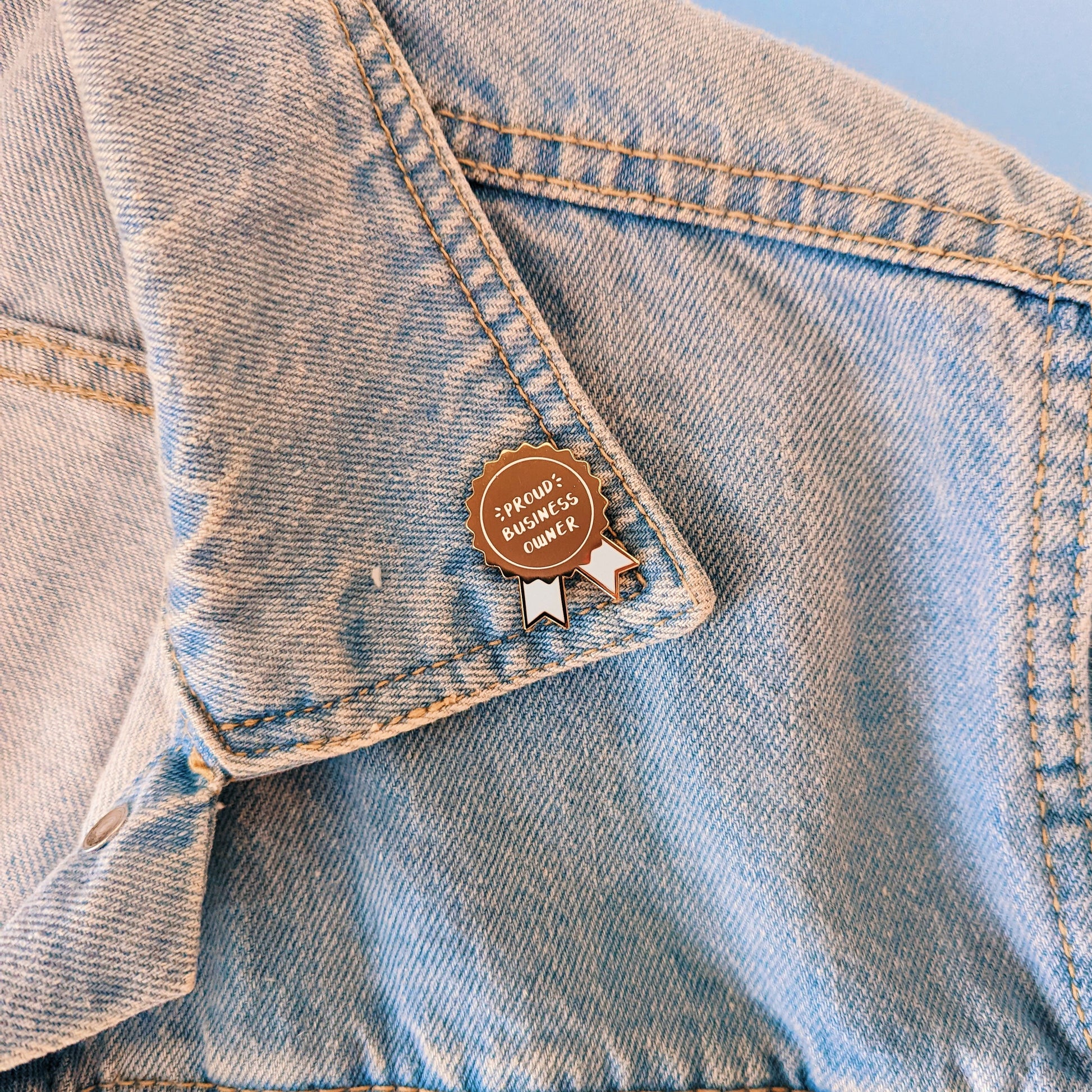 business owner enamel pin badge