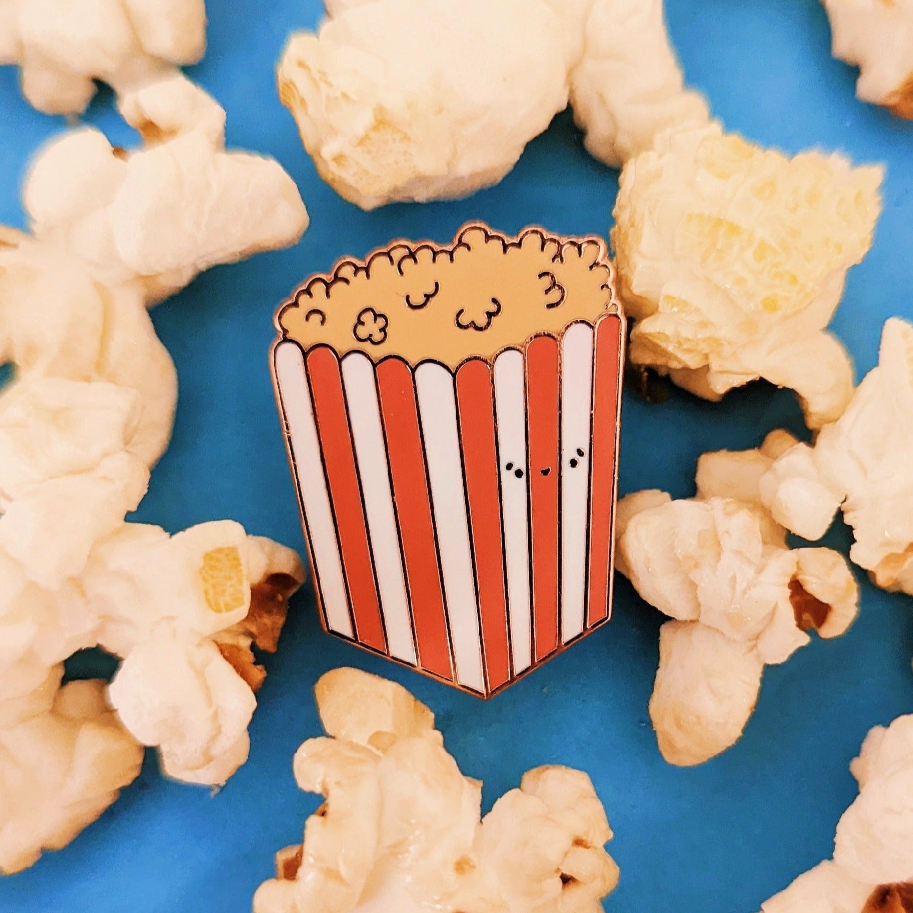 Popcorn Kawaii Enamel Pin - QuinnsPins