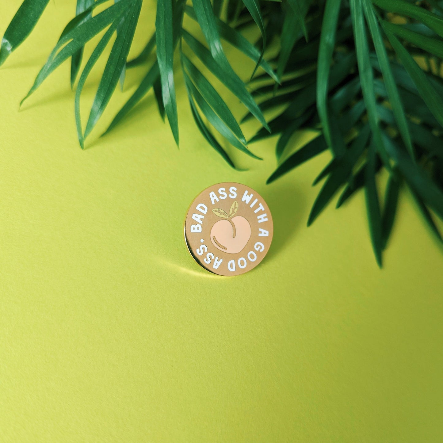 Bad Ass Peach Enamel Pin
