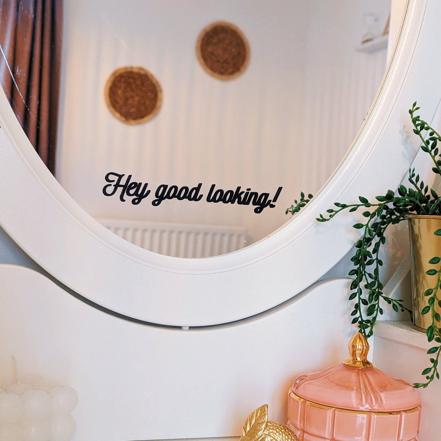 Hey Good Looking Mirror Decal