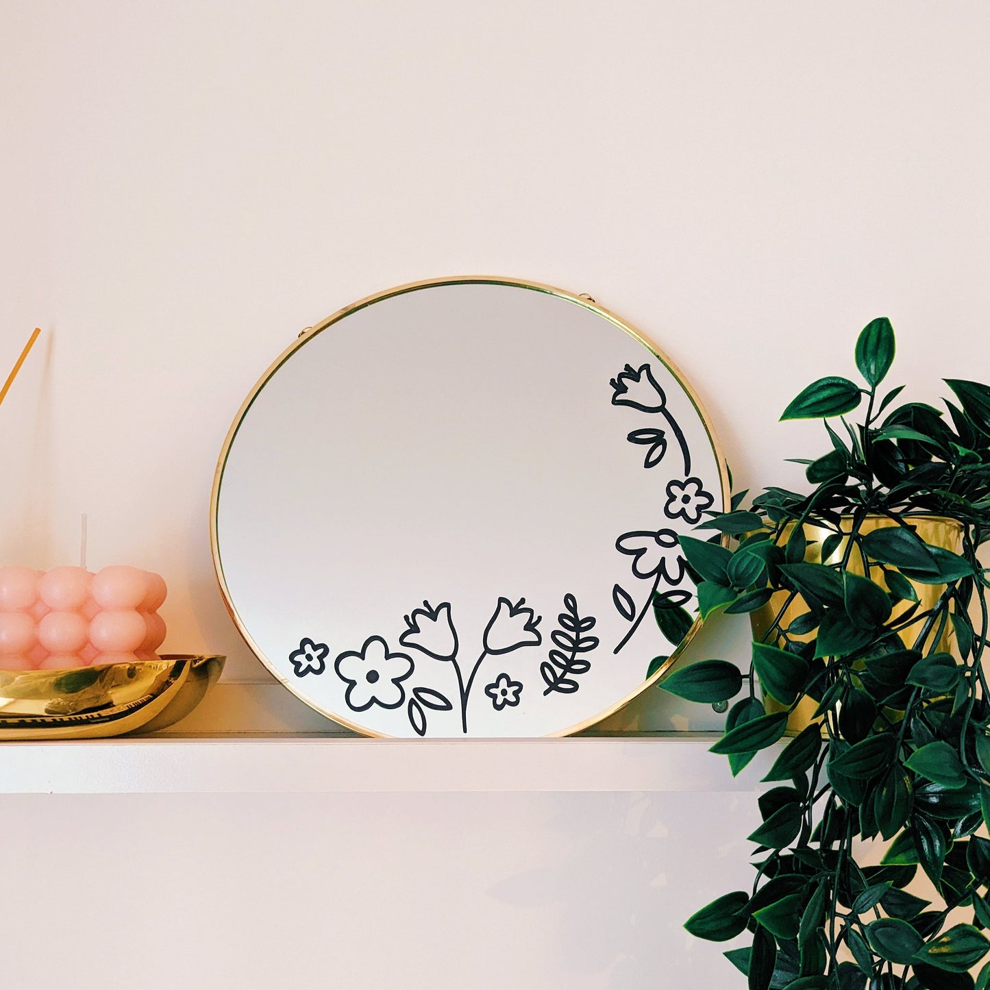 Floral Mirror Decal