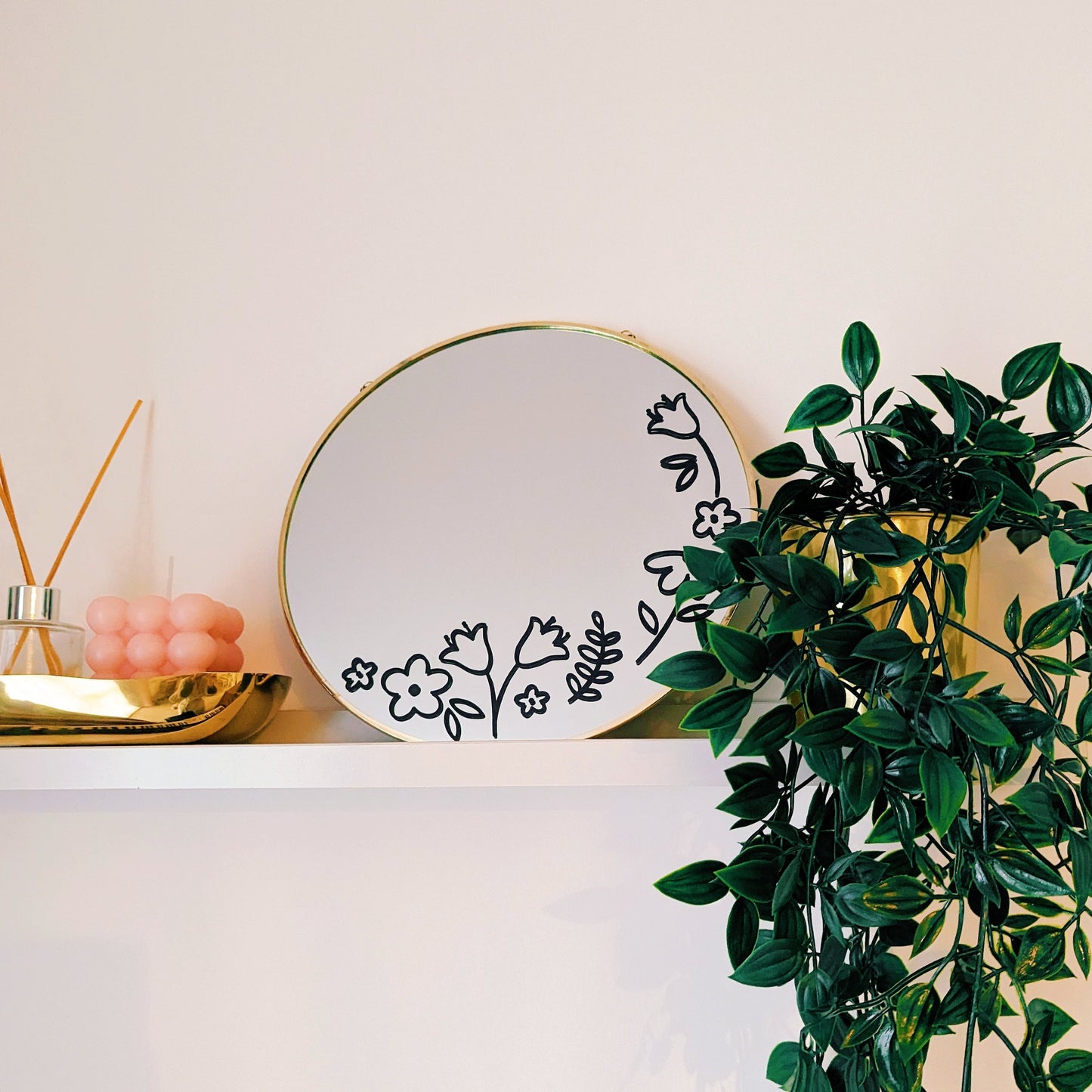 Floral Mirror Decal