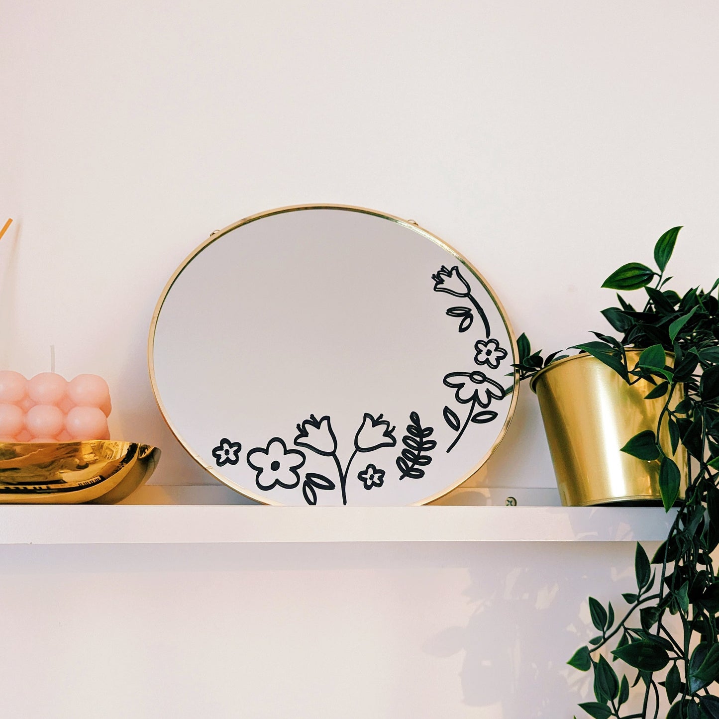 Floral Mirror Decal