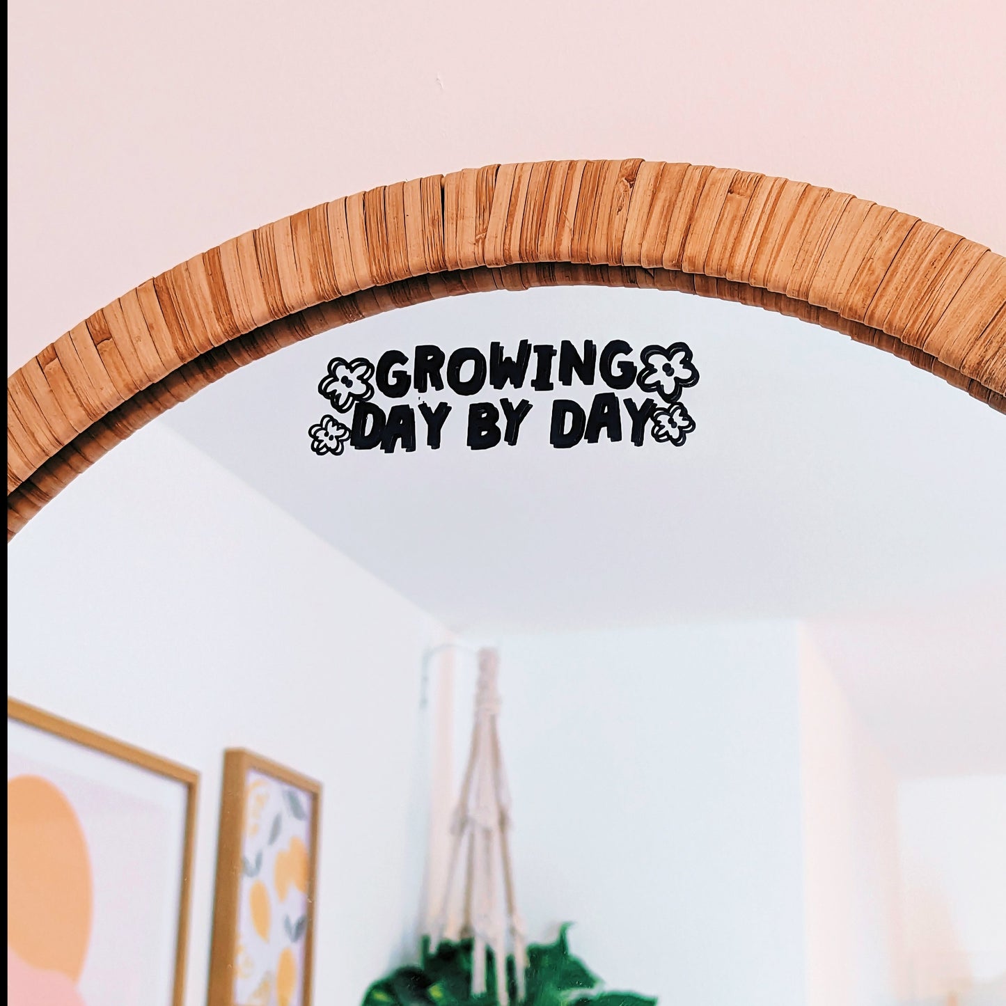 floral mirror decal