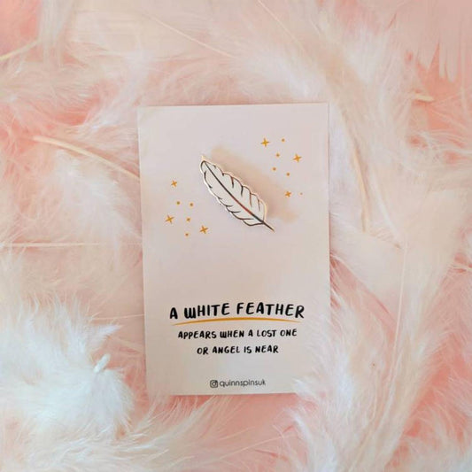 Sympathy Gifts : The White Feather Enamel Pin Badge