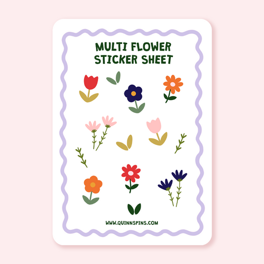 Multi Flower Sticker Sheet