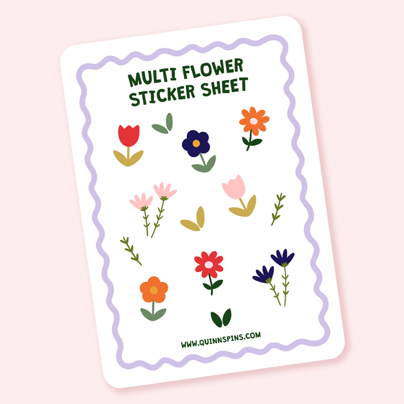 Multi Flower Sticker Sheet