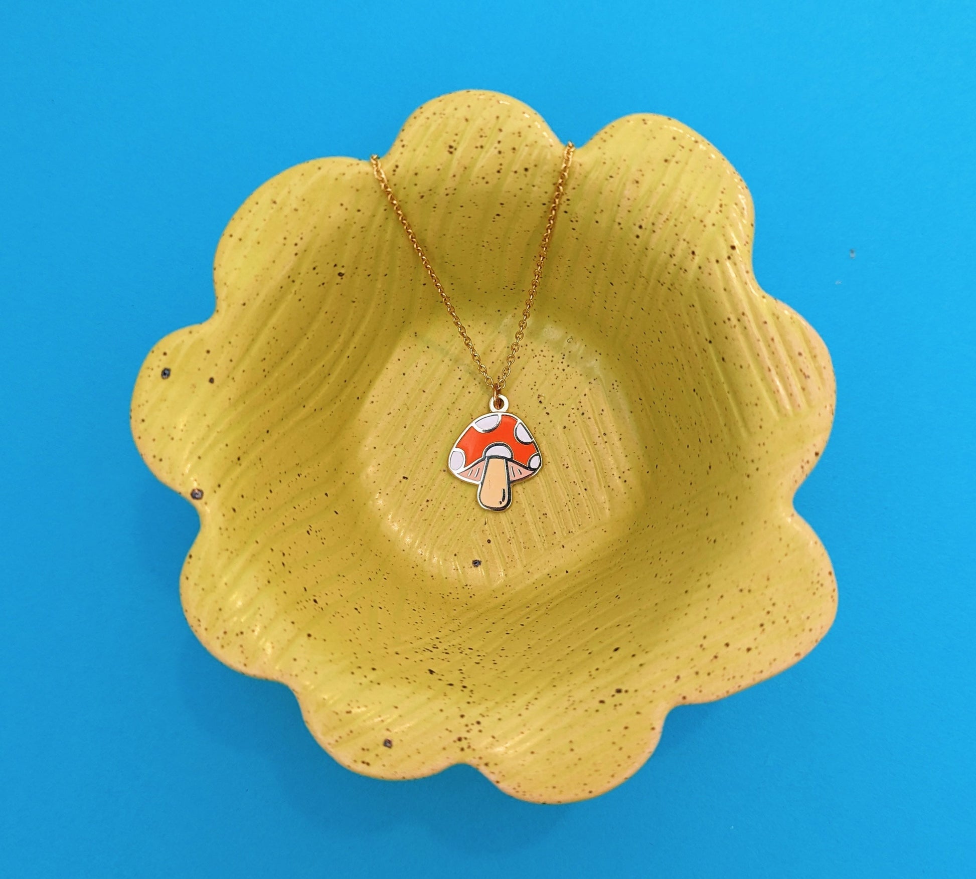Gold Plated Mushroom Necklace