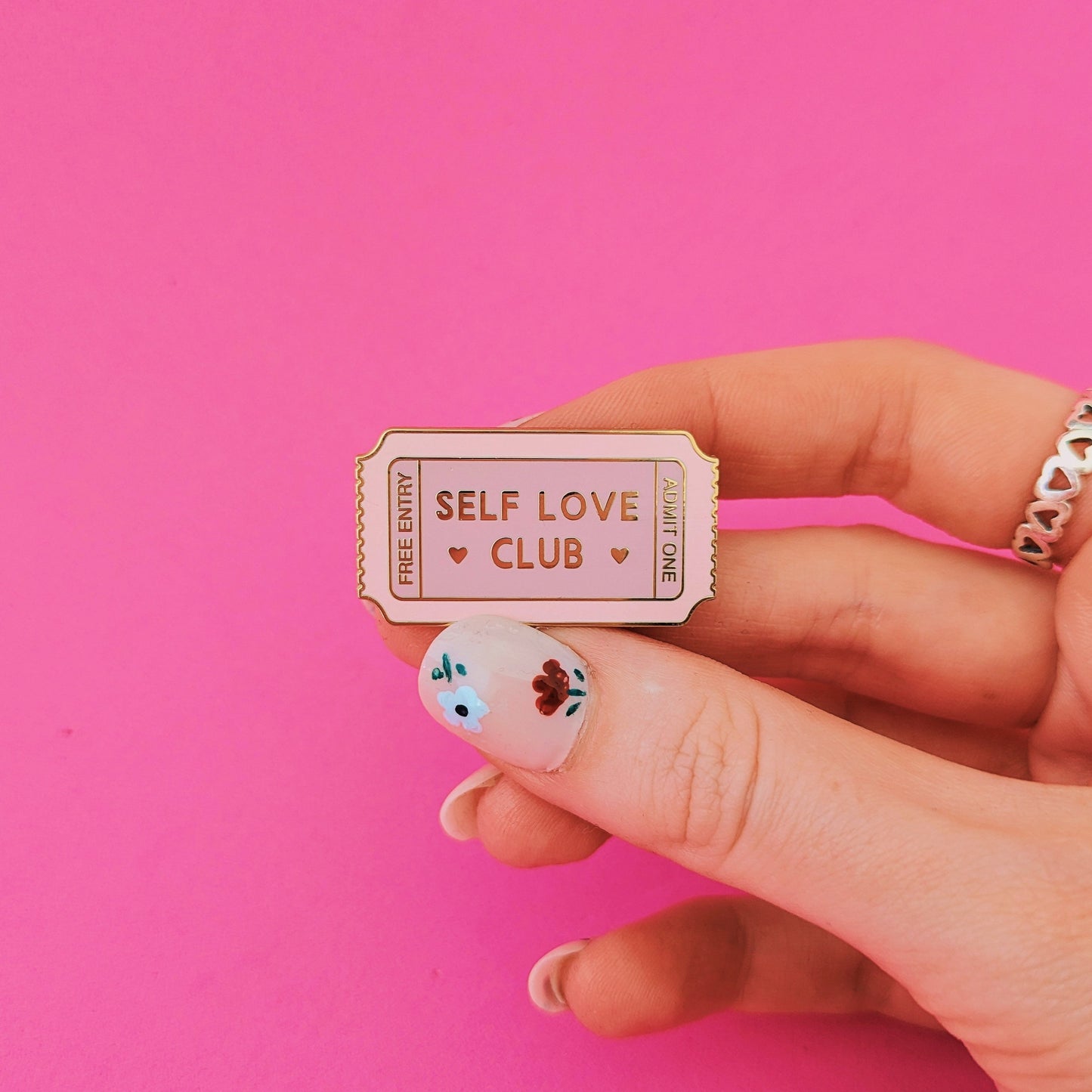 self love club enamel pin badge