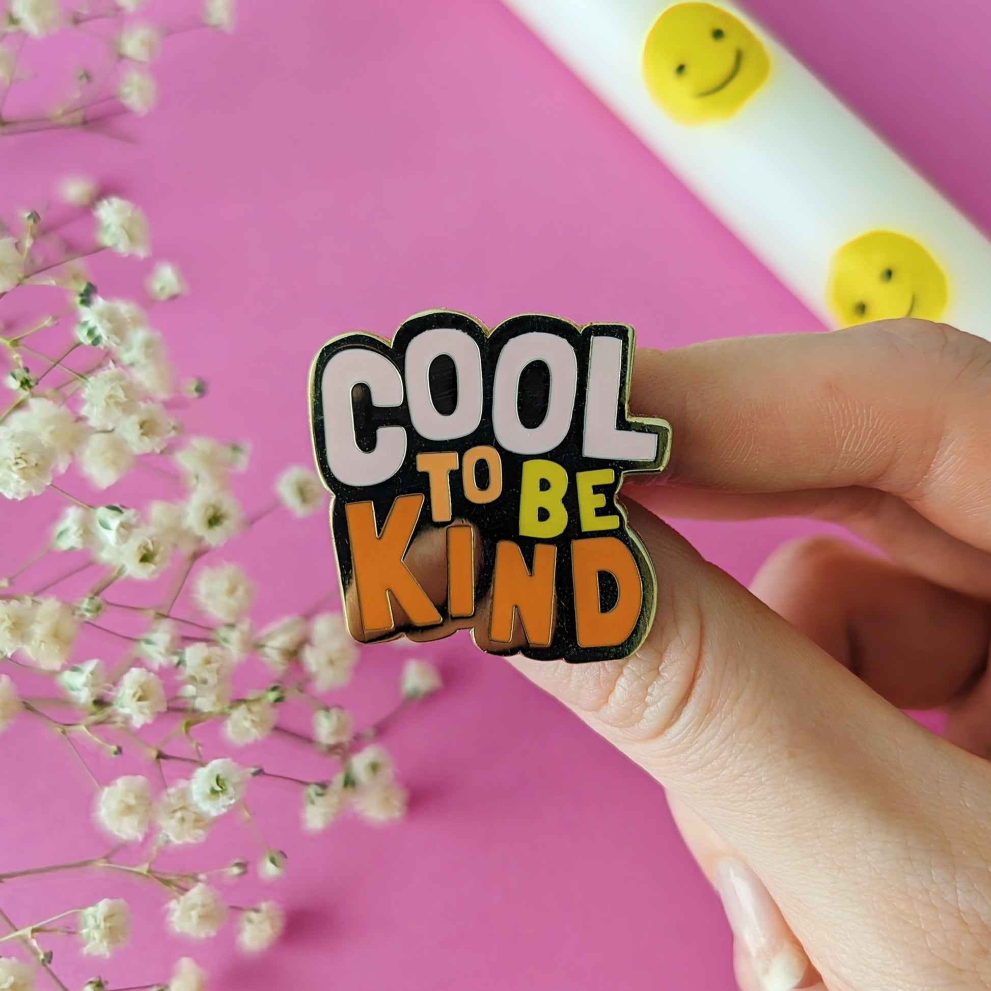 cool to be kind enamel pin badge